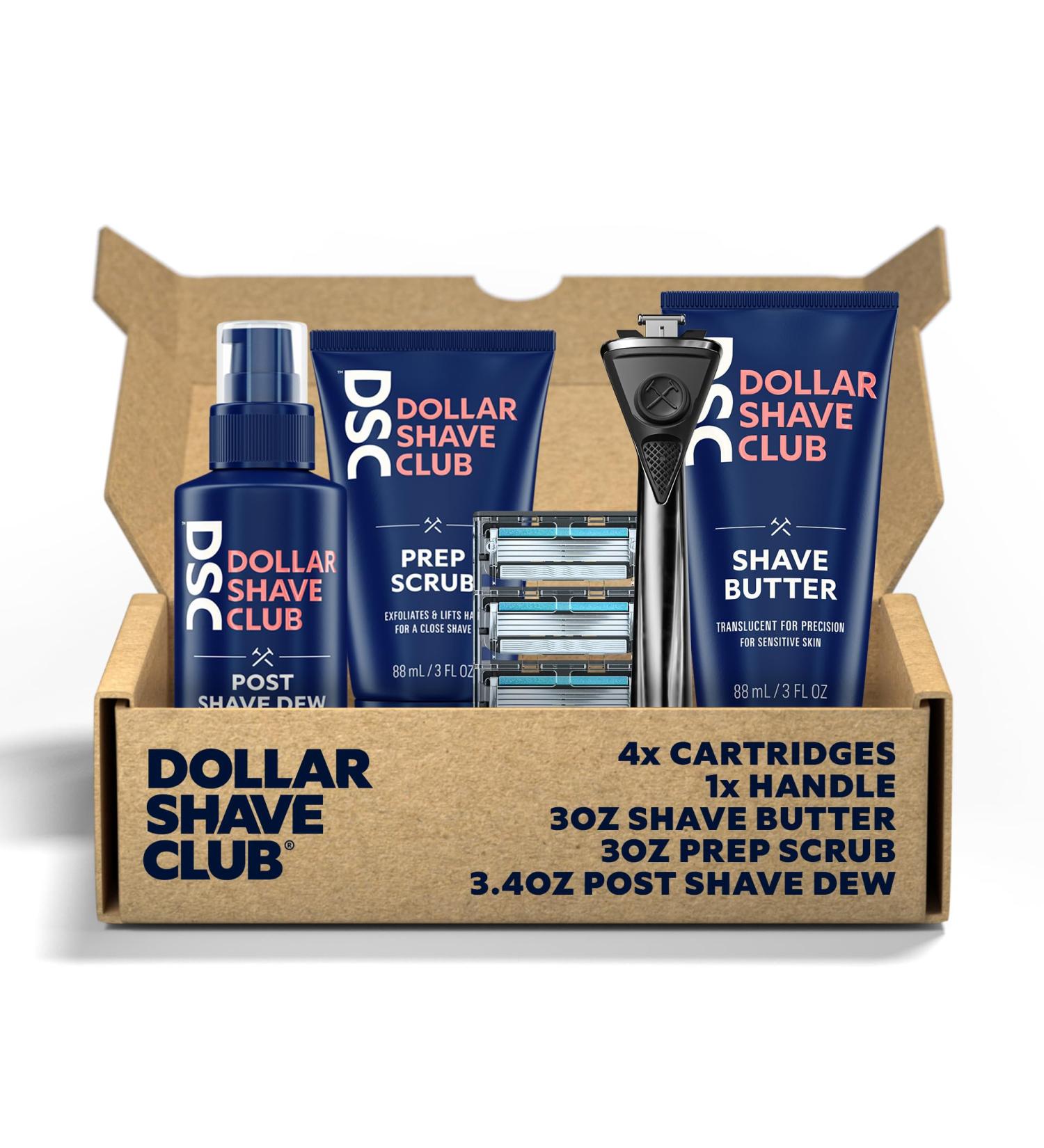 Shop Dollar Shave Club Premium Gift Set - Includes Heavy Metal Handle & 4 Refills | International Shipping Available - Buy Online on GoSupps.com