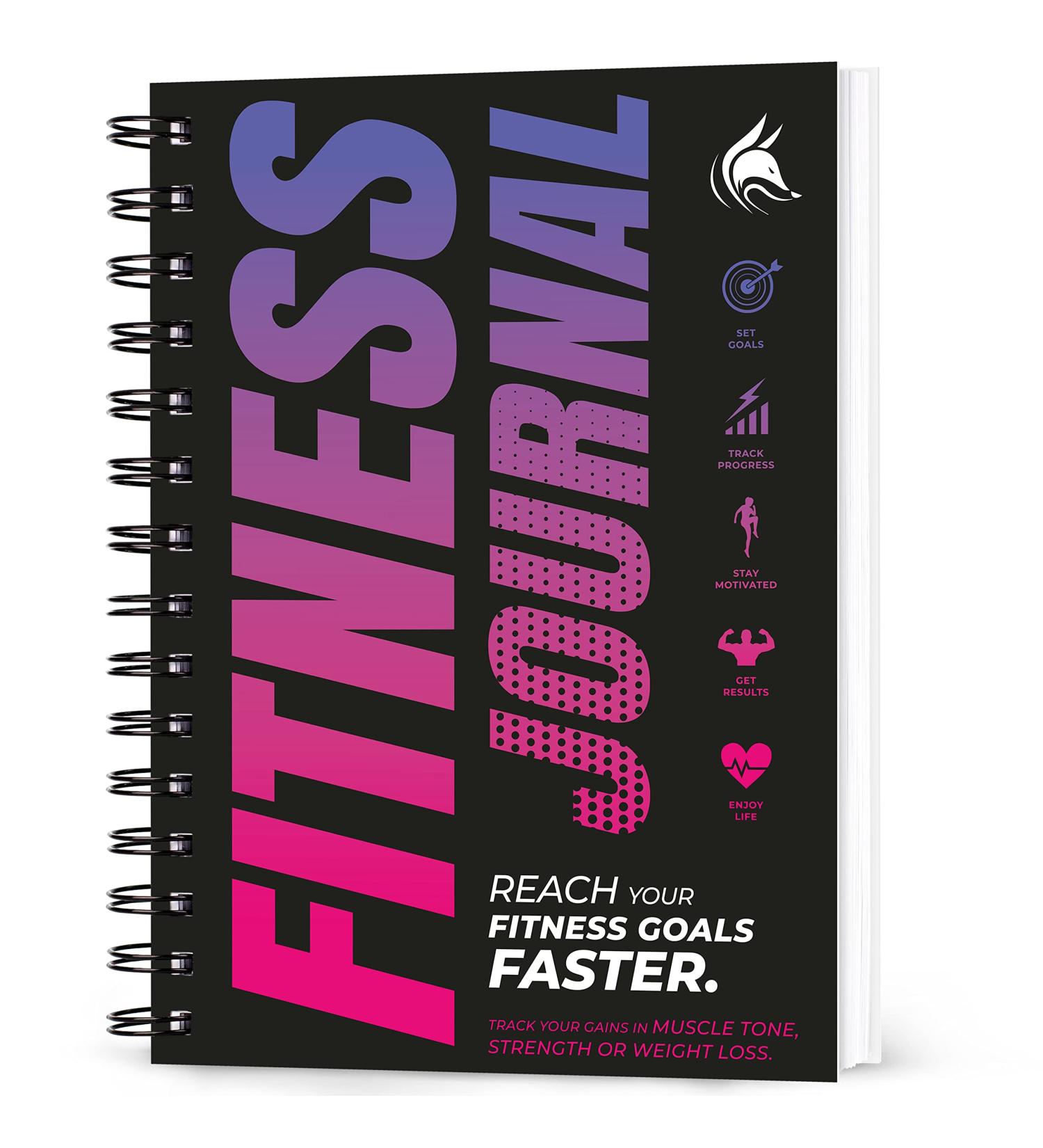 Clever Fox Fitness Journal - Daily Workout Log for Women and Men | Spiral-Bound A5 Planner with Laminated Cover | Thick Pages | Pink & Dark Purple - Buy Online on GoSupps.com