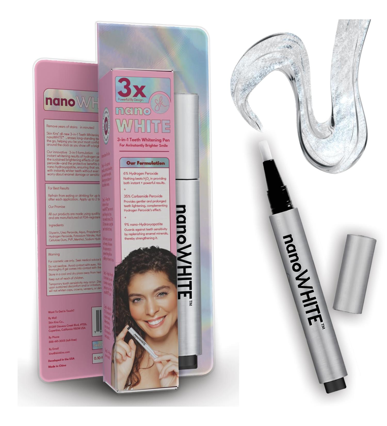 nanoWHITE 3-in-1 Professional Teeth Whitening Pen | Enamel Repairing Tooth Whitener with Nano-Hydroxyapatite & Dual Peroxide Gel | Instant Results & Zero Sensitivity | 30+ Uses - Buy Online on GoSupps.com