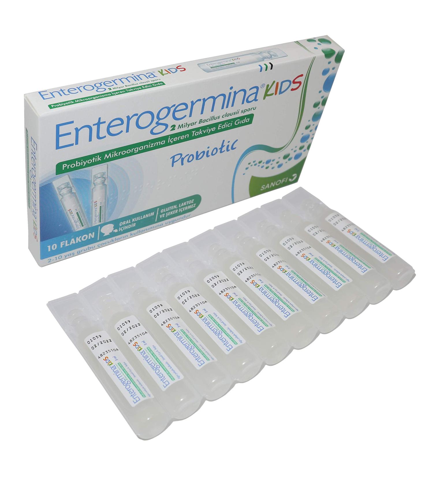 Enterogermina KIDS 10 VIALS Bacillus Clausii Probiotic 2 Billion CFU/5mL for Kids - Buy Online on GoSupps.com