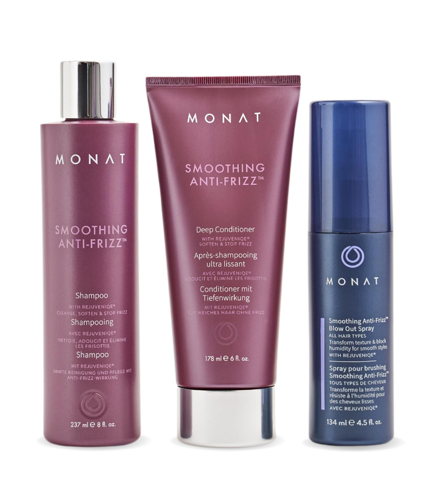 MONAT Smoothing Anti Frizz System | Professional Frizz Control Shampoo Conditioner & Styling Spray for Smooth Frizz-Resistant Hair Worldwide Shipping Available - Buy Online on GoSupps.com