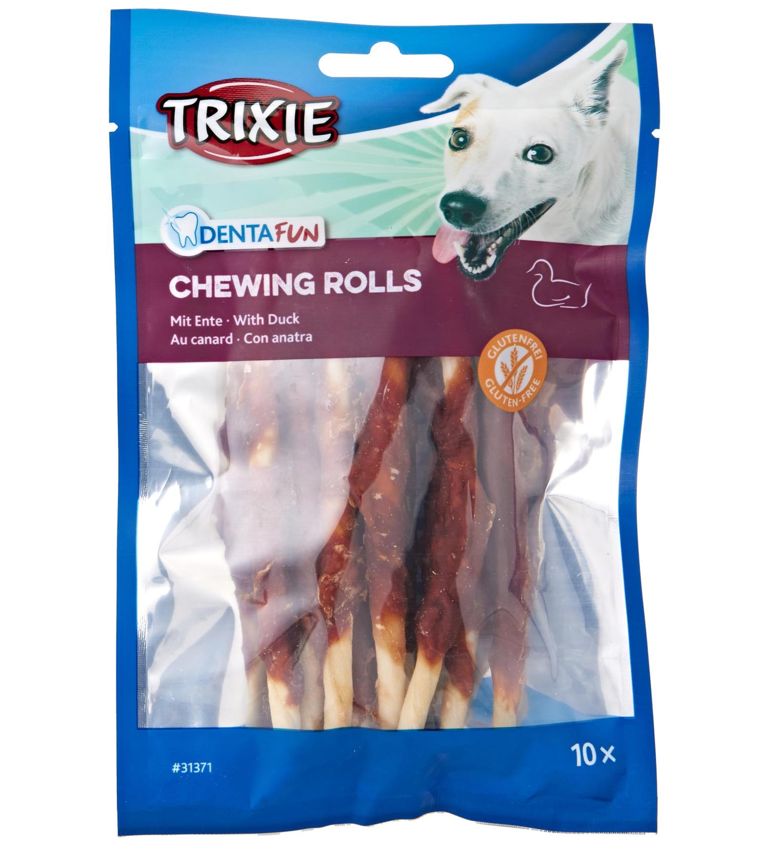 Denta Fun Duck Chewing Rolls - 12 cm 10 Pieces (80 g) - Premium Dog Chews for Healthy Teeth | International Shipping - Buy Online on GoSupps.com