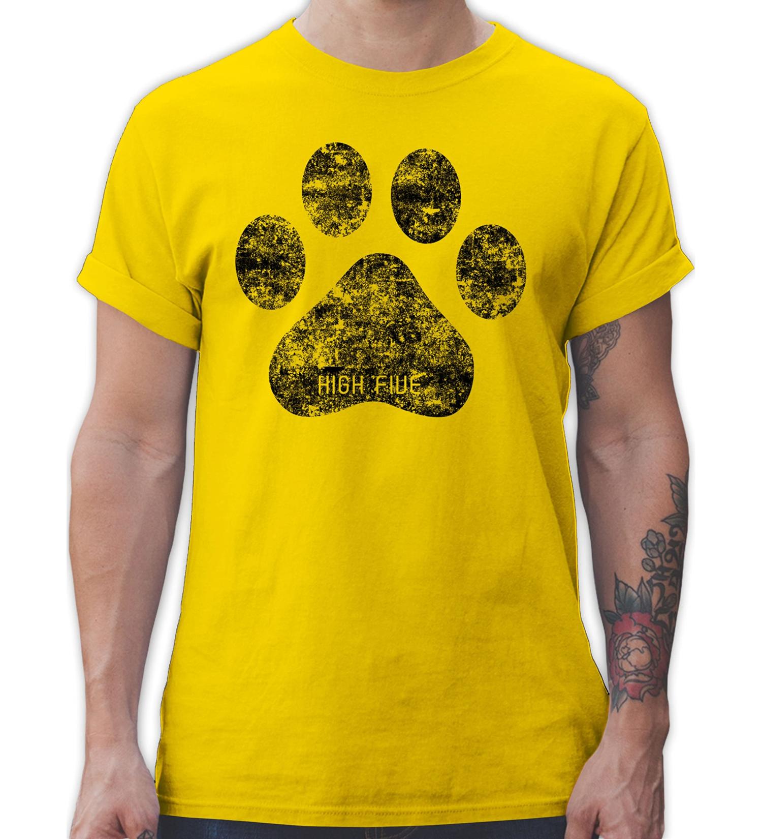 Shirtracer Men's T-Shirt - High Five Dog Paw Design - Perfect Gift for Dog Owners - Available in 3XL and Large Sizes - Buy Online on GoSupps.com