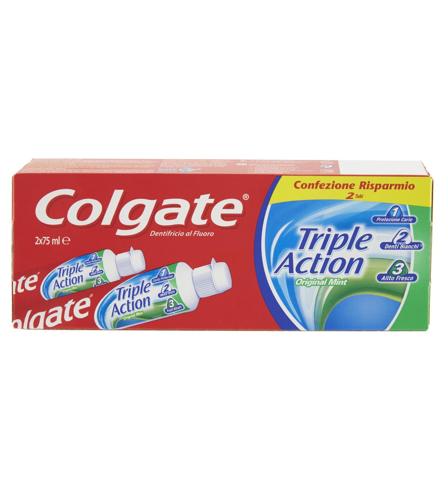  Colgate Colgate Triple Action Toothpaste 2 x 75 ml - Buy Online on GoSupps.com