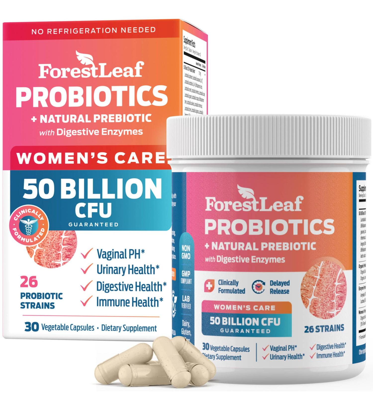 Probiotics for Women 50 Billion CFU 26 Unique Strains Women's Probiotic and Prebiotics Support Digestive Health w/Cranberry Hibiscus & D-Mannose for Vaginal PH Balance Urinary Gut (30 Caps) 50 Billion CFU Women's 30  - Buy Online on GoSupps.com