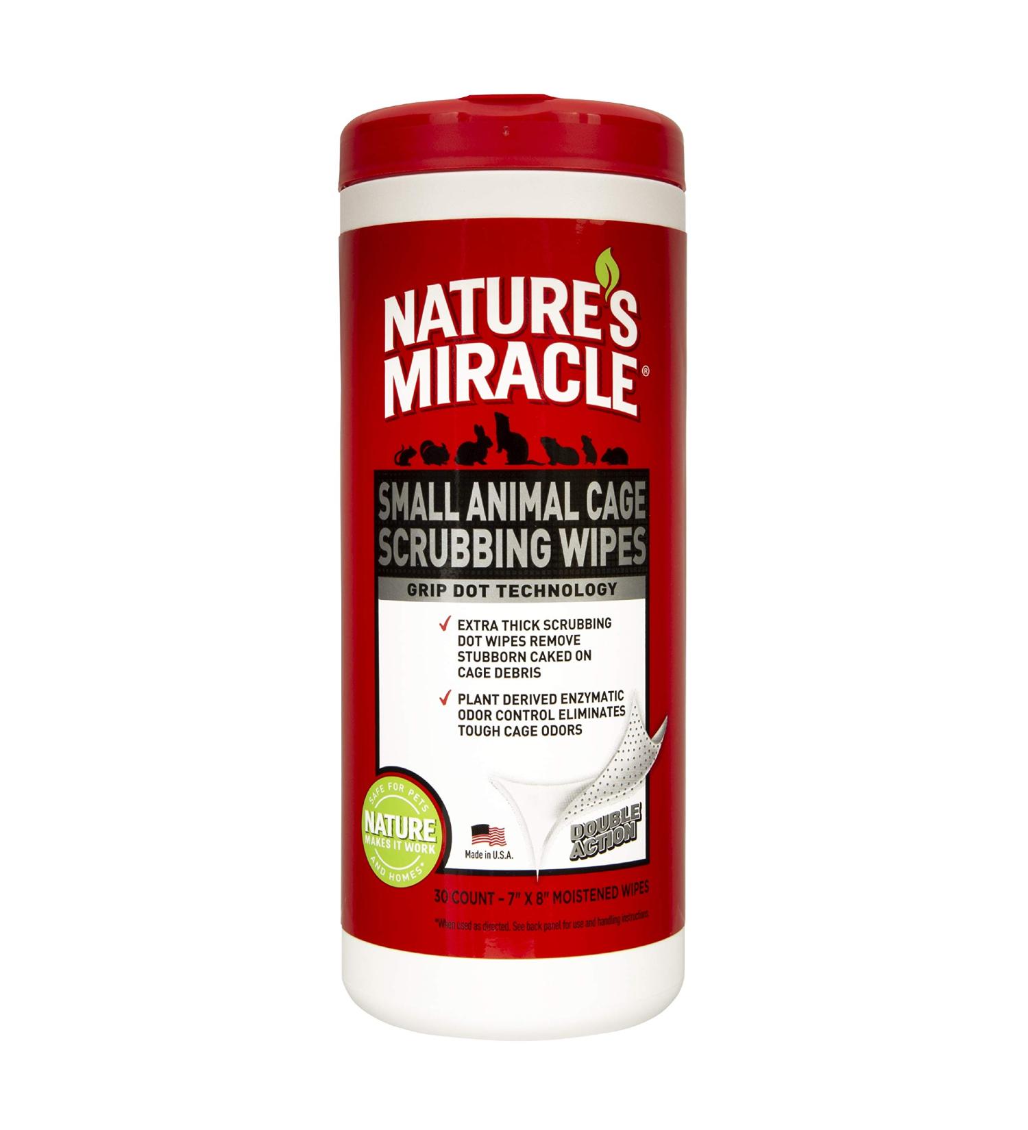 Nature's Miracle Small Animal Cage Scrubbing Wipes - Pack of 30 Wipes - Buy Online on GoSupps.com