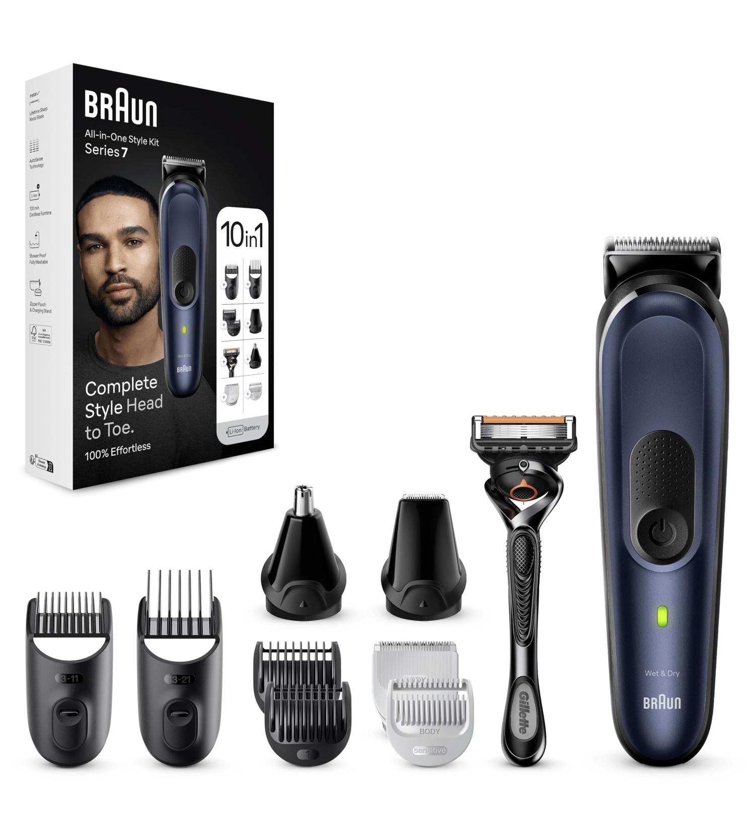 Braun All-in-One Style Kit Series 7 MGK7410 10-in-1 Kit for Beard Hair Manscaping Black MGK7410 - Buy Online on GoSupps.com