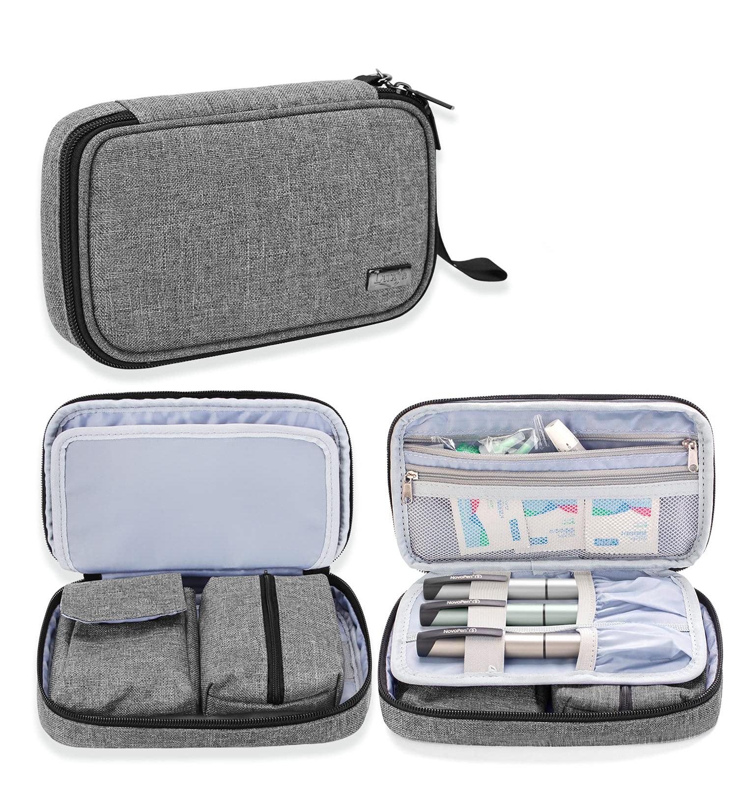 Luxja Diabetic Bag for On-the-Go | Blood Glucose Meter & Accessories - Grey Version 1 - Buy Online on GoSupps.com