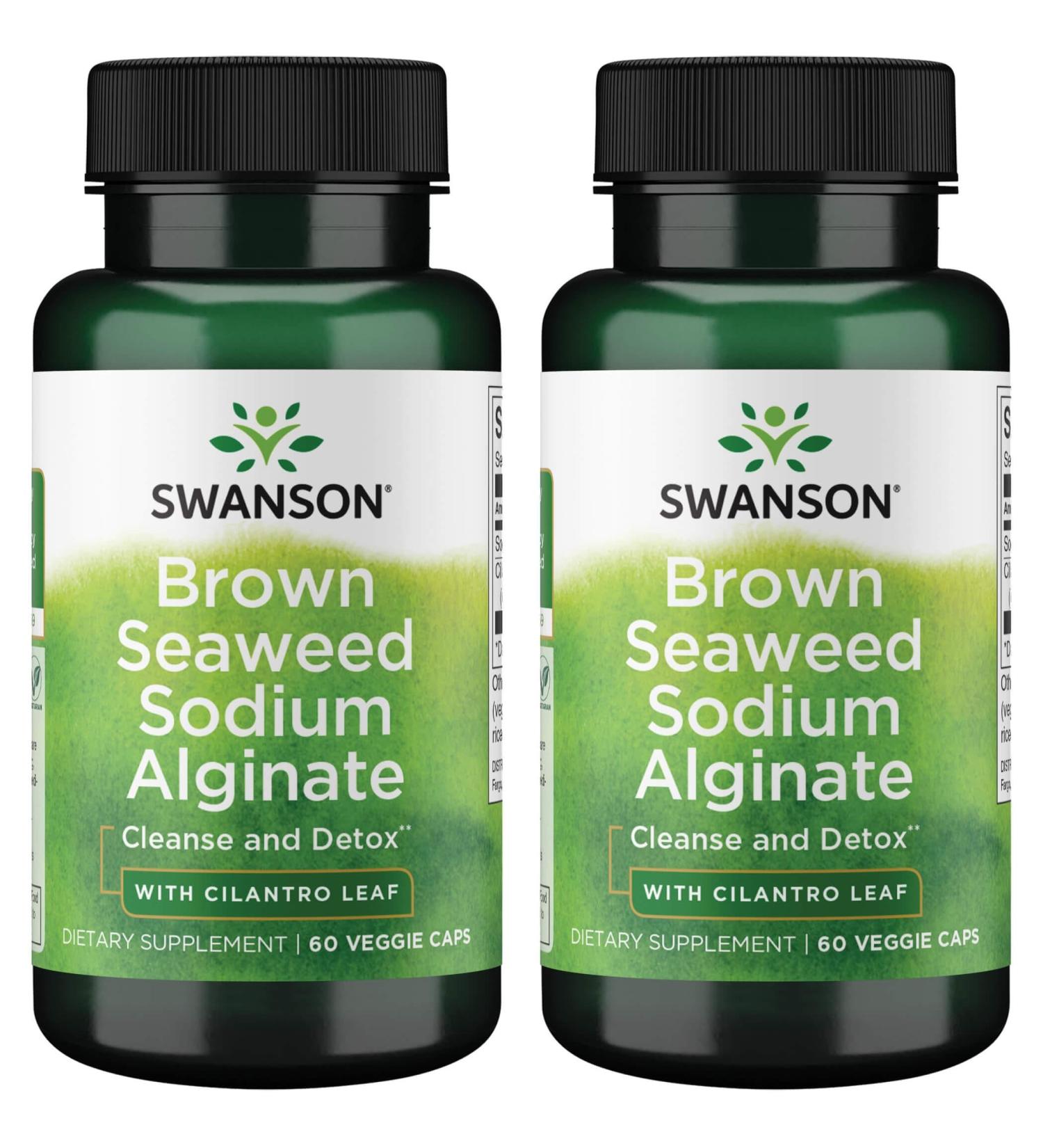 Swanson Premium Brown Seaweed Sodium Alginate with Cilantro Leaf - 60 Veggie Caps (2 Pack) | Buy Online for International Shipping - Buy Online on GoSupps.com