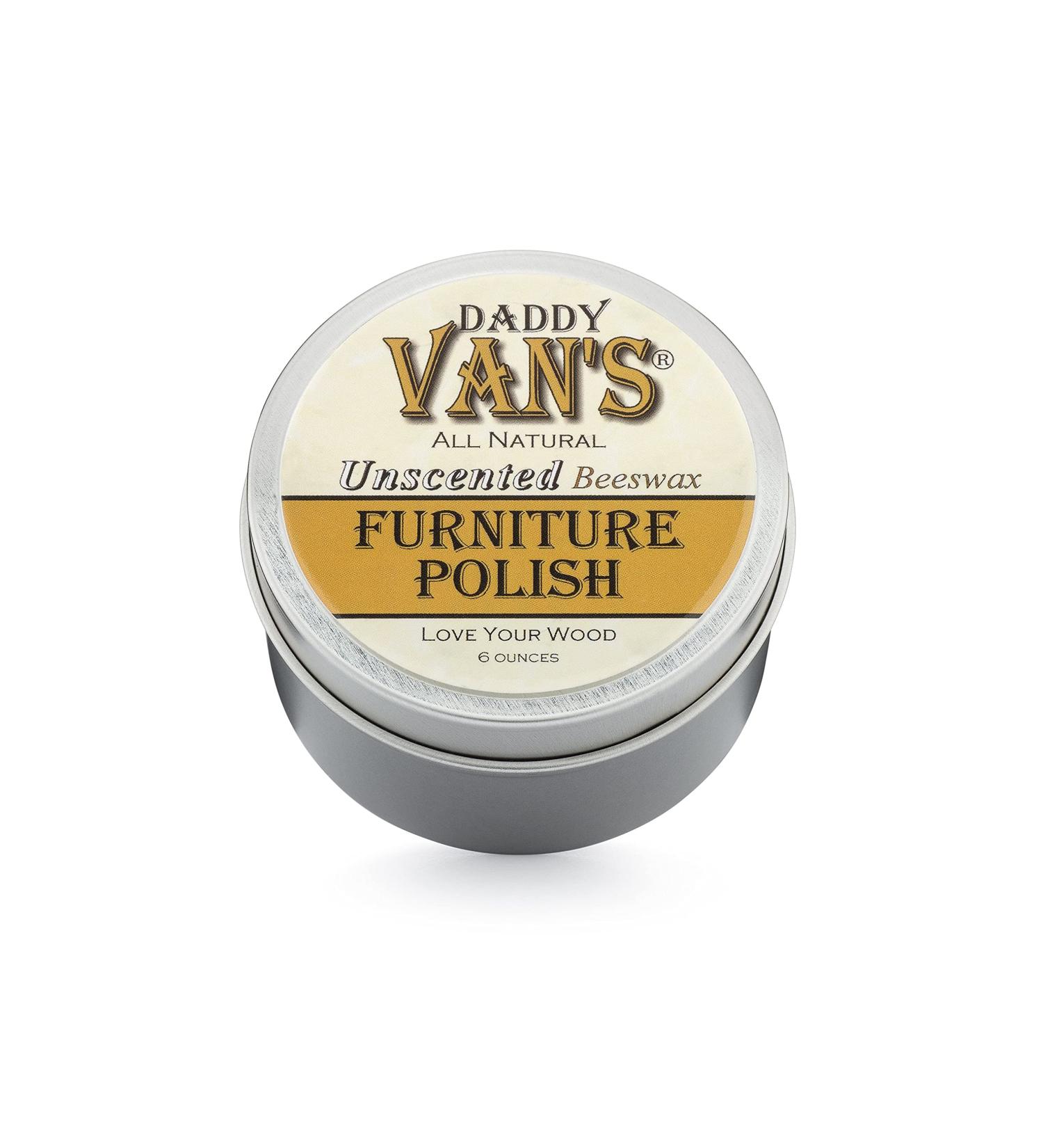 Daddy Van's All Natural Unscented Beeswax Furniture Polish - Non-Toxic Wood Wax for Furniture, Antiques, Cabinets, and Butcher Blocks - Buy Online on GoSupps.com