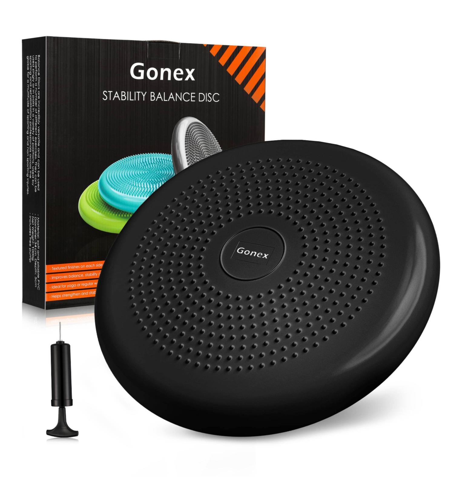Gonex Wobble Cushion Balance Disc - Sensory Kids Wiggle Seat for Stability and Core Exercise - Office Chair or Physical Therapy Tool - Fidget Seat for School and Classroom - Pump Included - Black - Buy Online on GoSupps.com