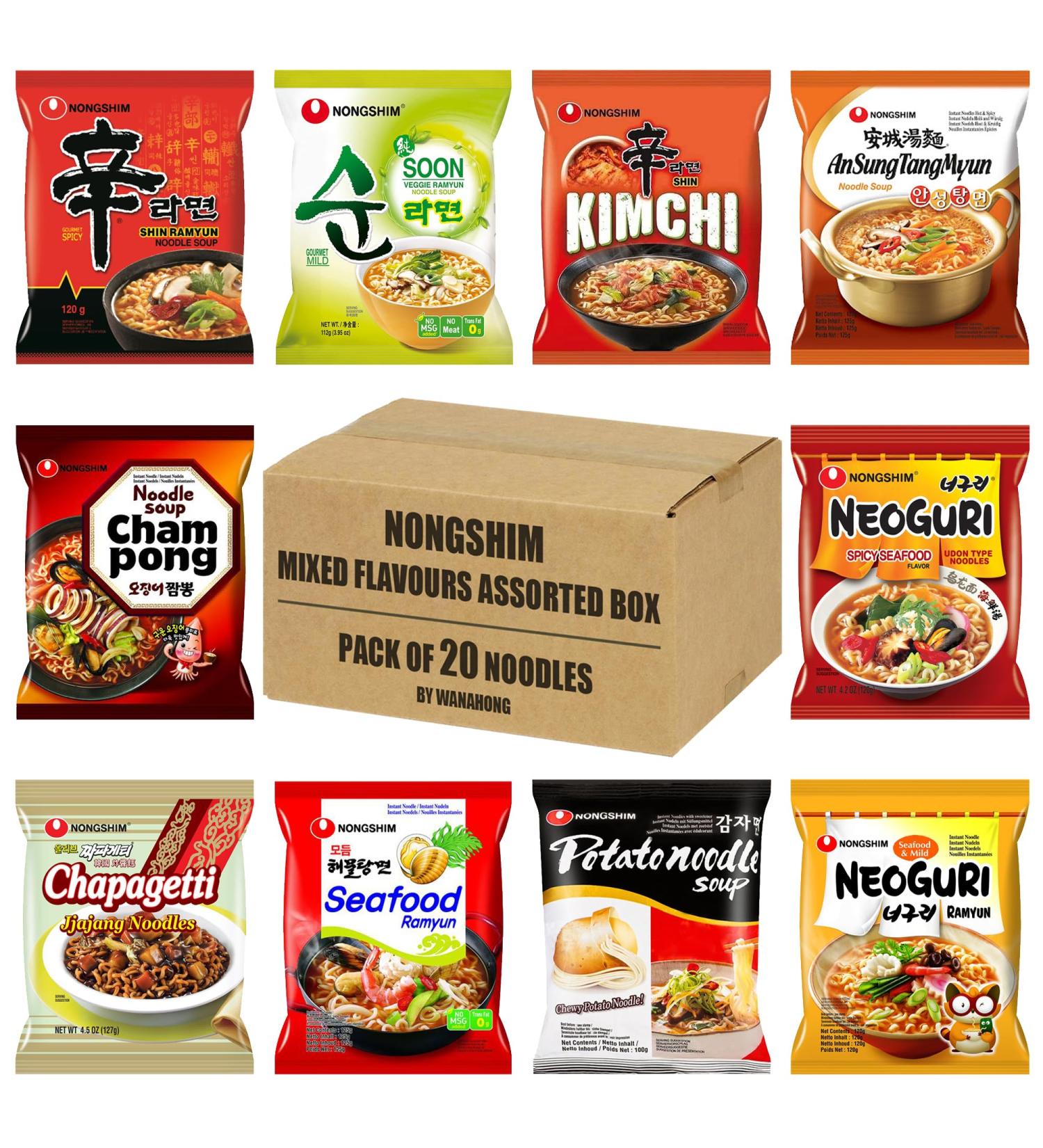 WaNaHong NONGSHIM Shin Ramyun & Assorted Ramen Customised Case of 20 Packs  - Buy Online on GoSupps.com