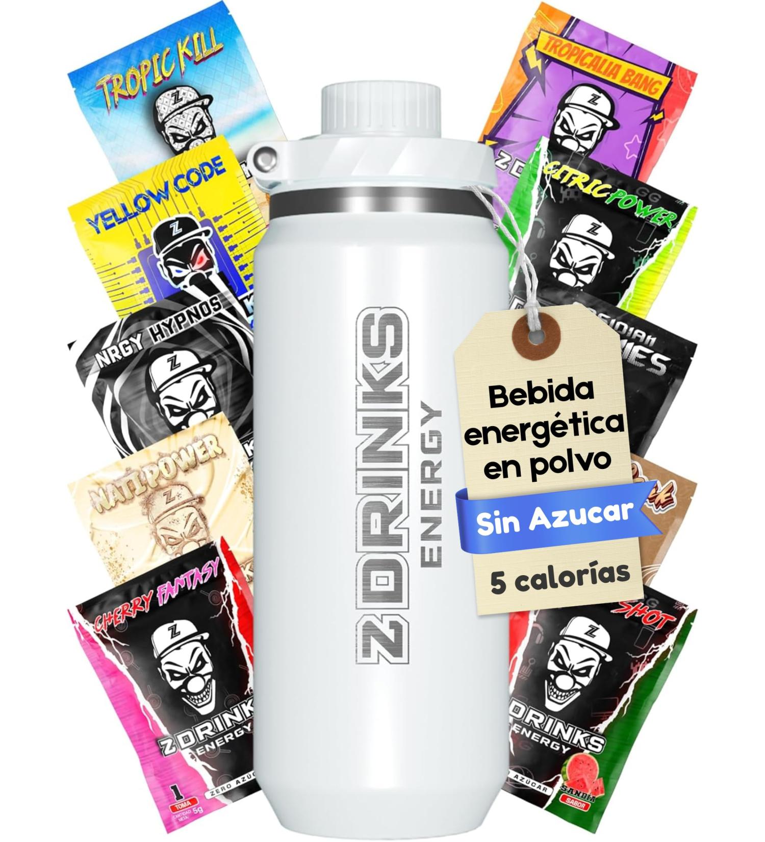 Drinks Energy Energy drink powder Sugarfree tasting with caffeine minerals and vitamins Ideal for gamers and sports enthusiasts 10 samples + 1 thermos - Buy Online on GoSupps.com