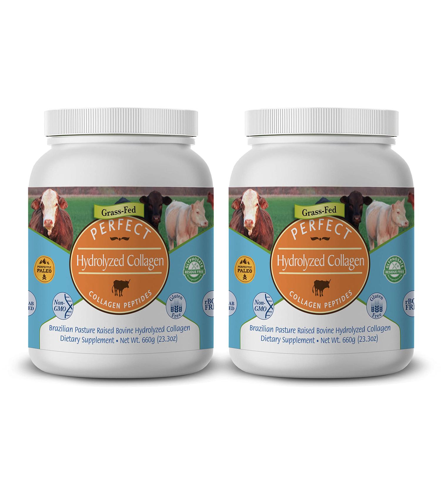 Perfect Supplements Perfect Hydrolyzed Collagen Powder 660g All Natural Collagen - Brazilian Pasture Raised - Promotes Healthy Skin 2 Pack 1.46 Pound (Pack of 2) - Buy Online on GoSupps.com
