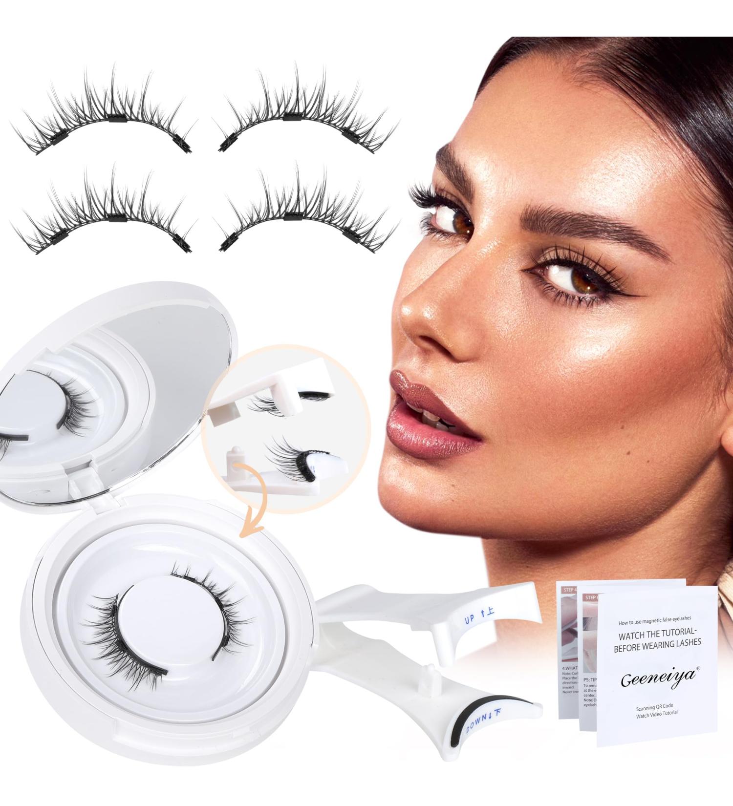 Natural Magnetic Eyelashes - Reusable, Soft Magnet False Lashes with Applicator - Easy to Wear, No Glue Needed - Magnetic-03CT - Buy Online on GoSupps.com