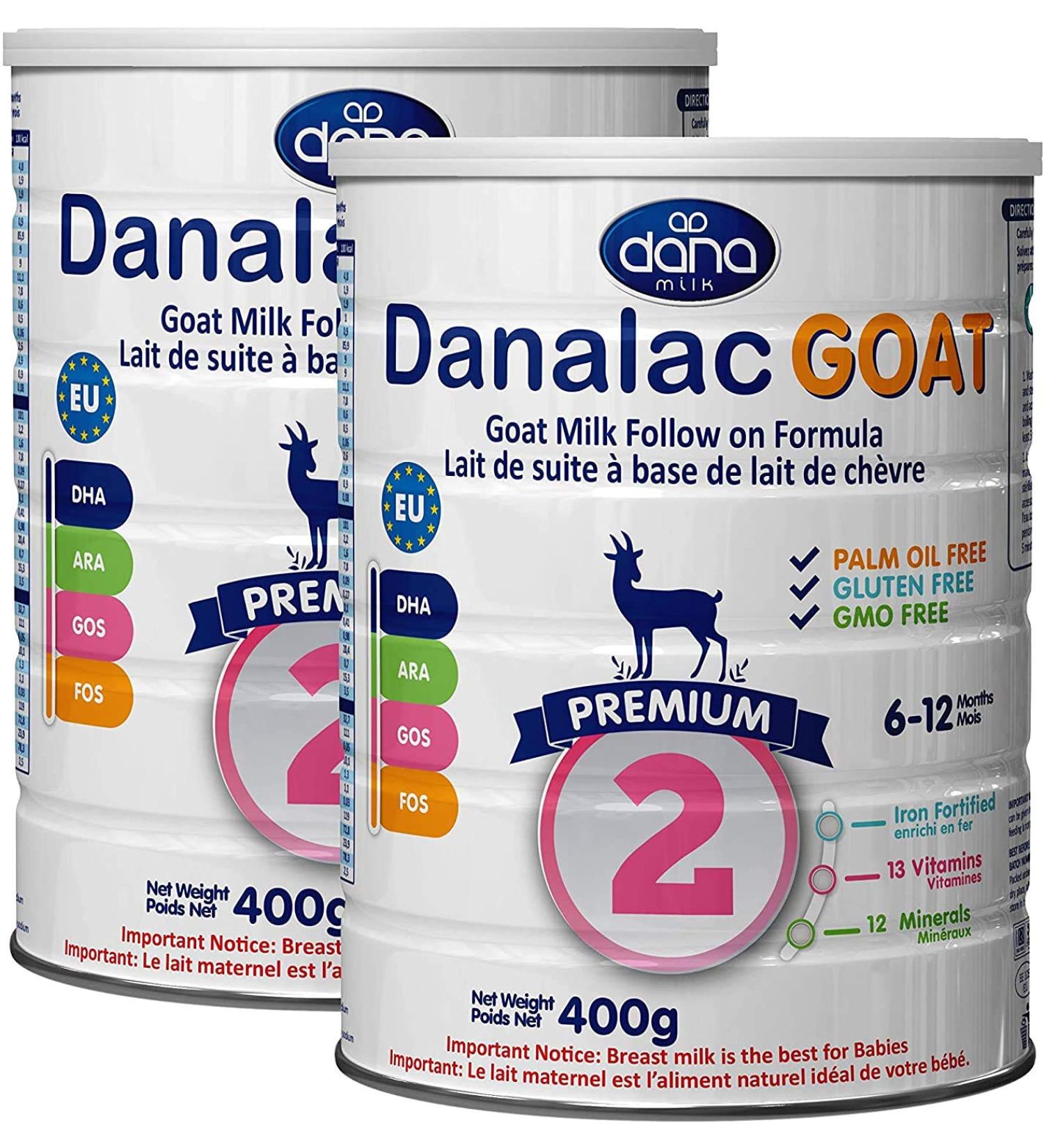 Danalac tape 2 Lait de Ch vre Formule de Suite en Poudre pour 6-12 Mois B b s 400 g 1 Unit