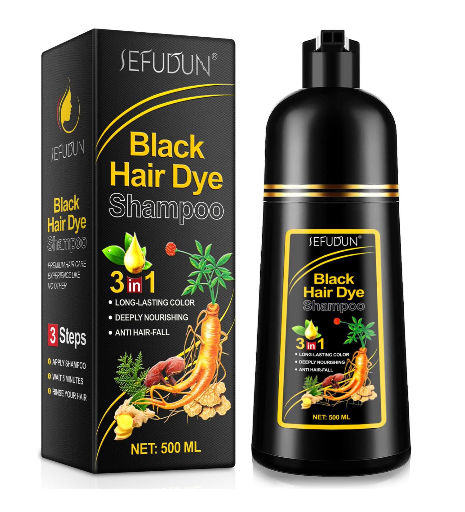 CCKULOOB Black hair color shampoo instant hair color shampoo hair dye natural long lasting hair color color shampoo for men and women hair dye in minutes 500 ml - Buy Online on GoSupps.com