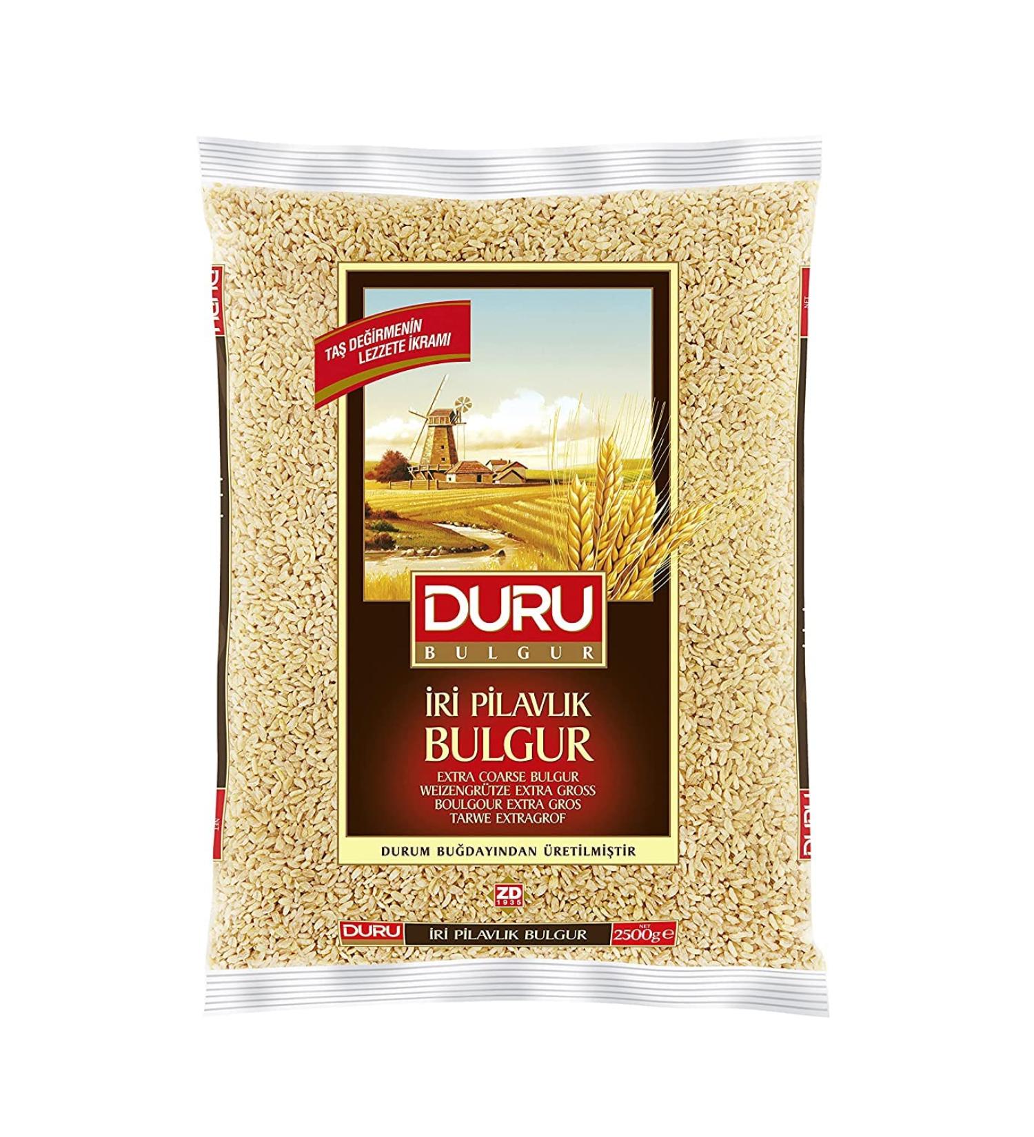 Duru Extra Coarse Bulgur 88.2 oz (2500g) - 100% Natural Wheat Berries | High Fiber, Protein, Non-GMO | Ideal for Vegan Recipes | Better than Rice - Buy Online on GoSupps.com
