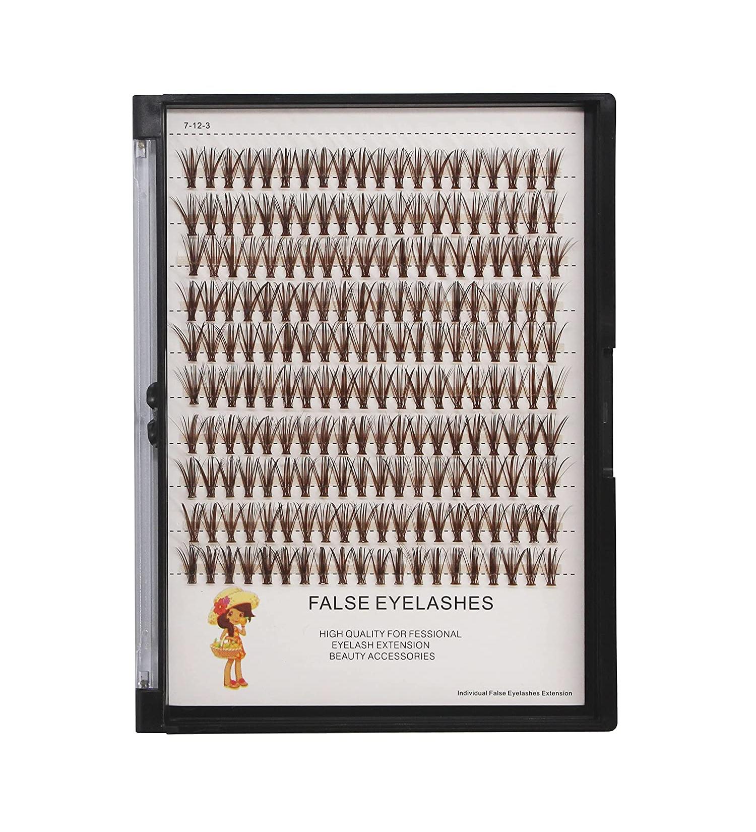 Buy Large Tray 10-20mm Brown Color Lash Extensions | 20 Roots D Curl Individual False Eyelashes - 0.07mm Thickness | Volume Makeup Tools - Buy Online on GoSupps.com