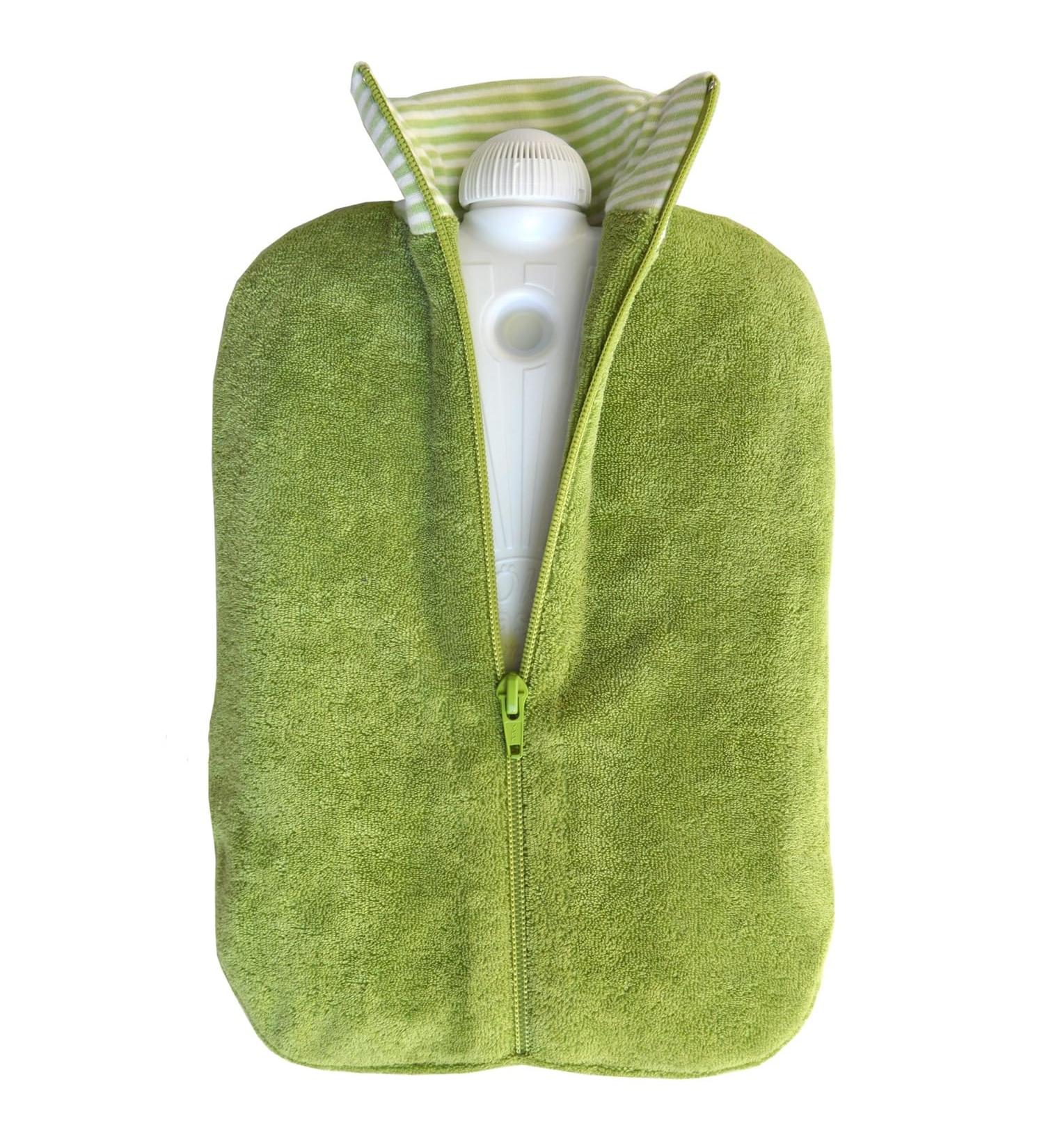 Hugo Frosch Eco Hot Water Bottle 2.0L with Organic Kiwi Cover - Eco-Friendly Comfort for All - Buy Online on GoSupps.com