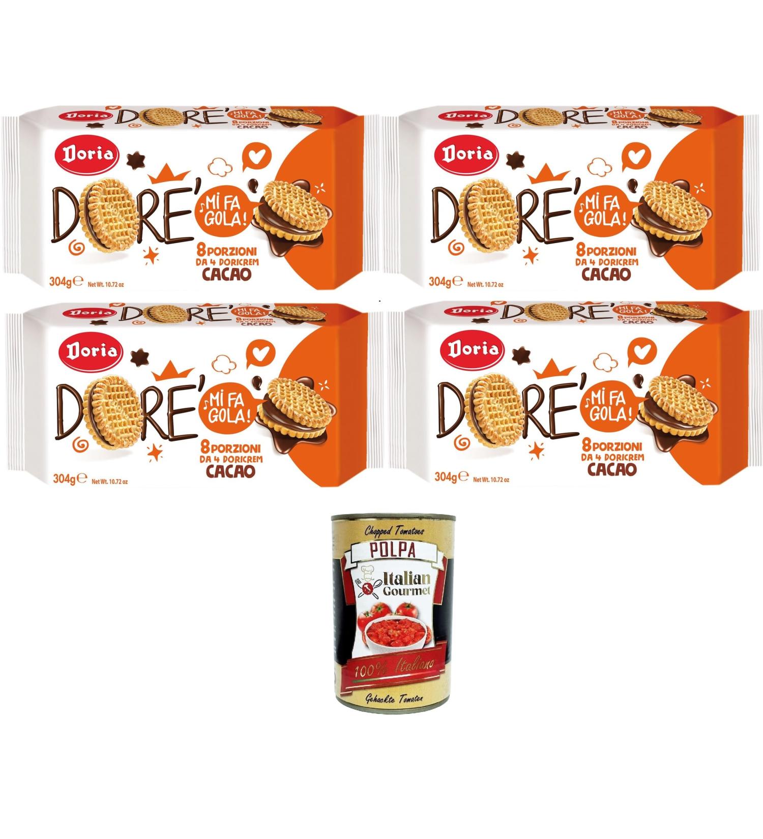  Italian Gourmet E.R. Doria Dor Doricrem Gusto Cacao Dor Doricrem Go t de cacao Lot of 8 portions 4 x 304 g + Italian gourmet pulp - Buy Online on GoSupps.com