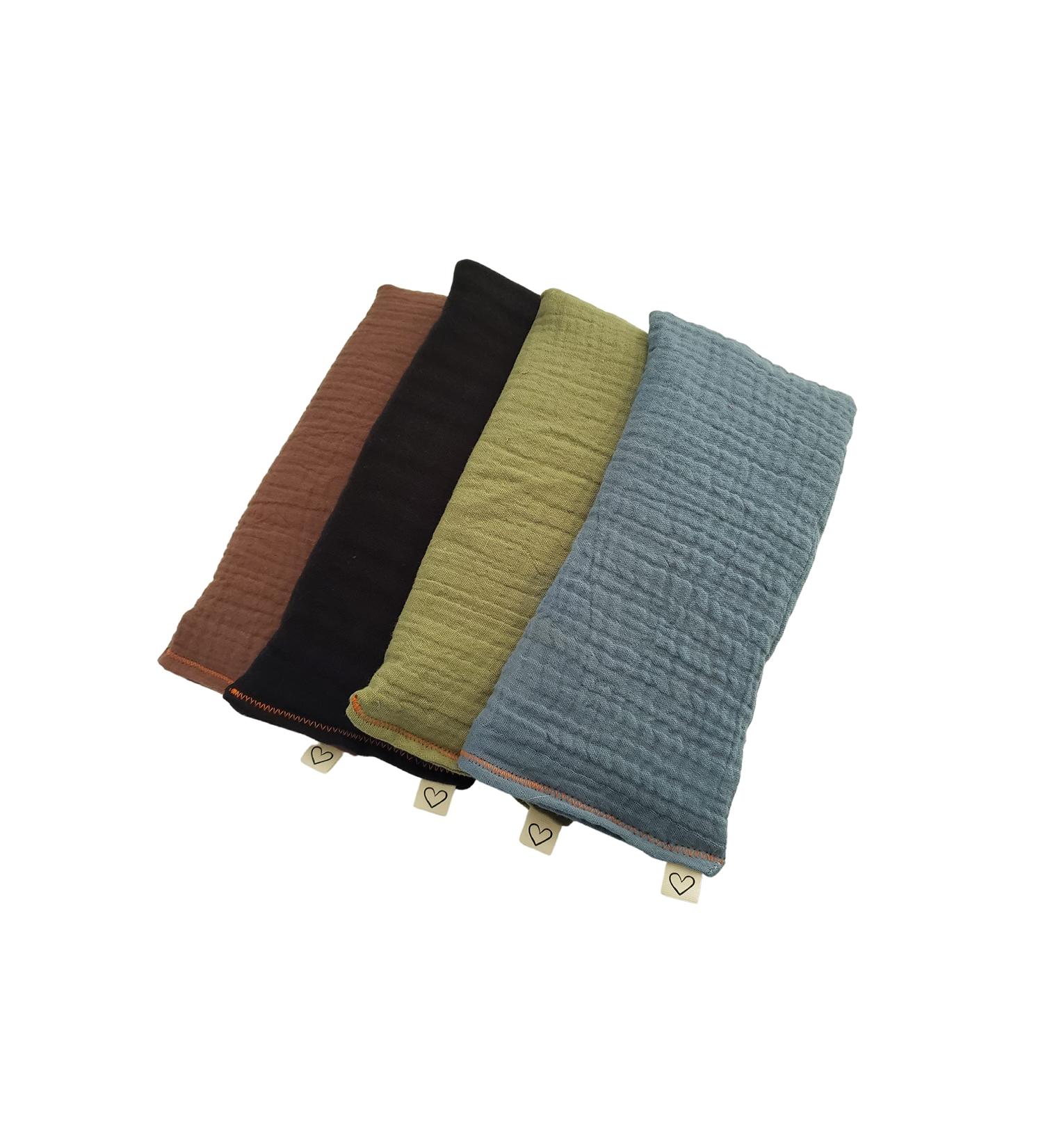 Organic Flax Seed Eye Pillow - Unscented, 4 x 8.5 - Soft Cotton - Soothing & Relaxing - Multi-color Options - Buy Online on GoSupps.com