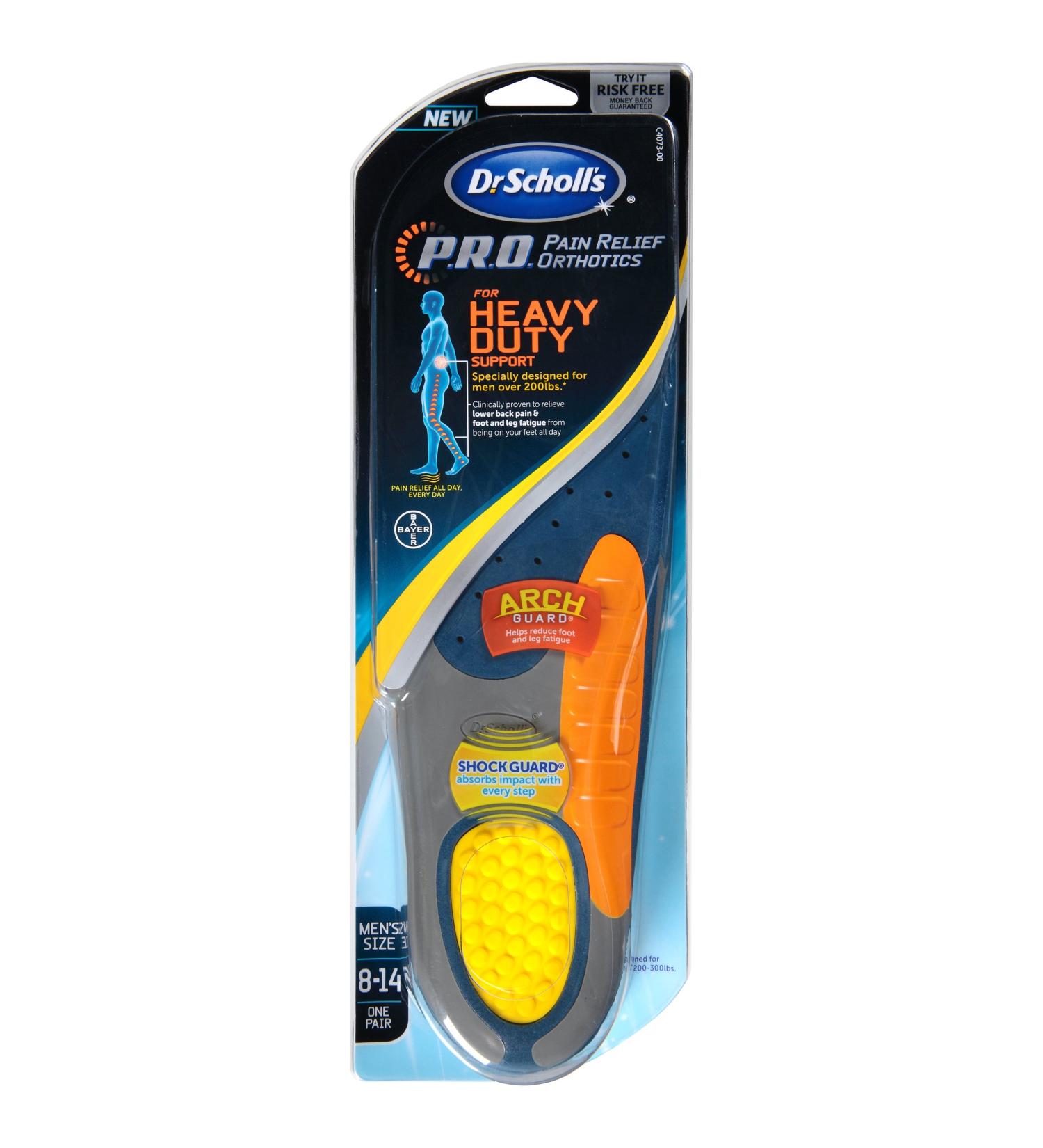 Dr. Scholl's P.R.O. Pain Relief Orthotics - Heavy Duty Support - Buy Online on GoSupps.com