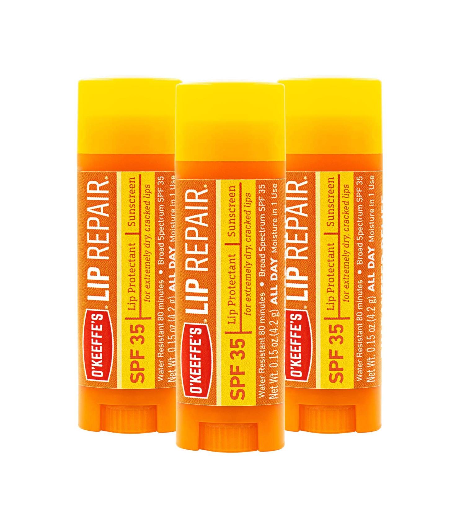O'Keeffe's Lip Repair SPF 35 Lip Balm Stick - Pack of 3 - Buy Online on GoSupps.com
