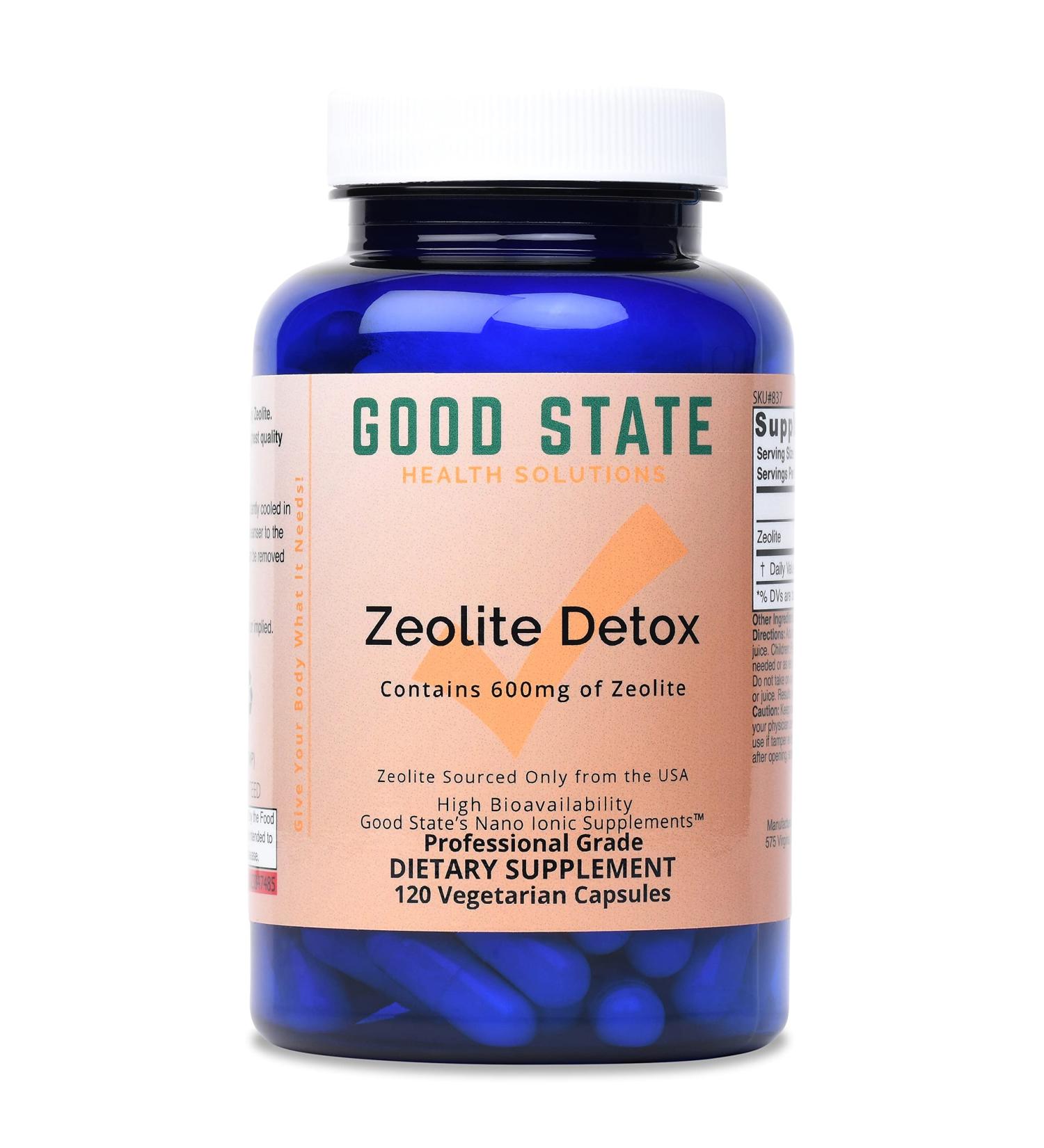 Good State Zeolite Detox Capsules - 600mg Clinoptilolite - 120 Count - USA Made - Buy Online on GoSupps.com