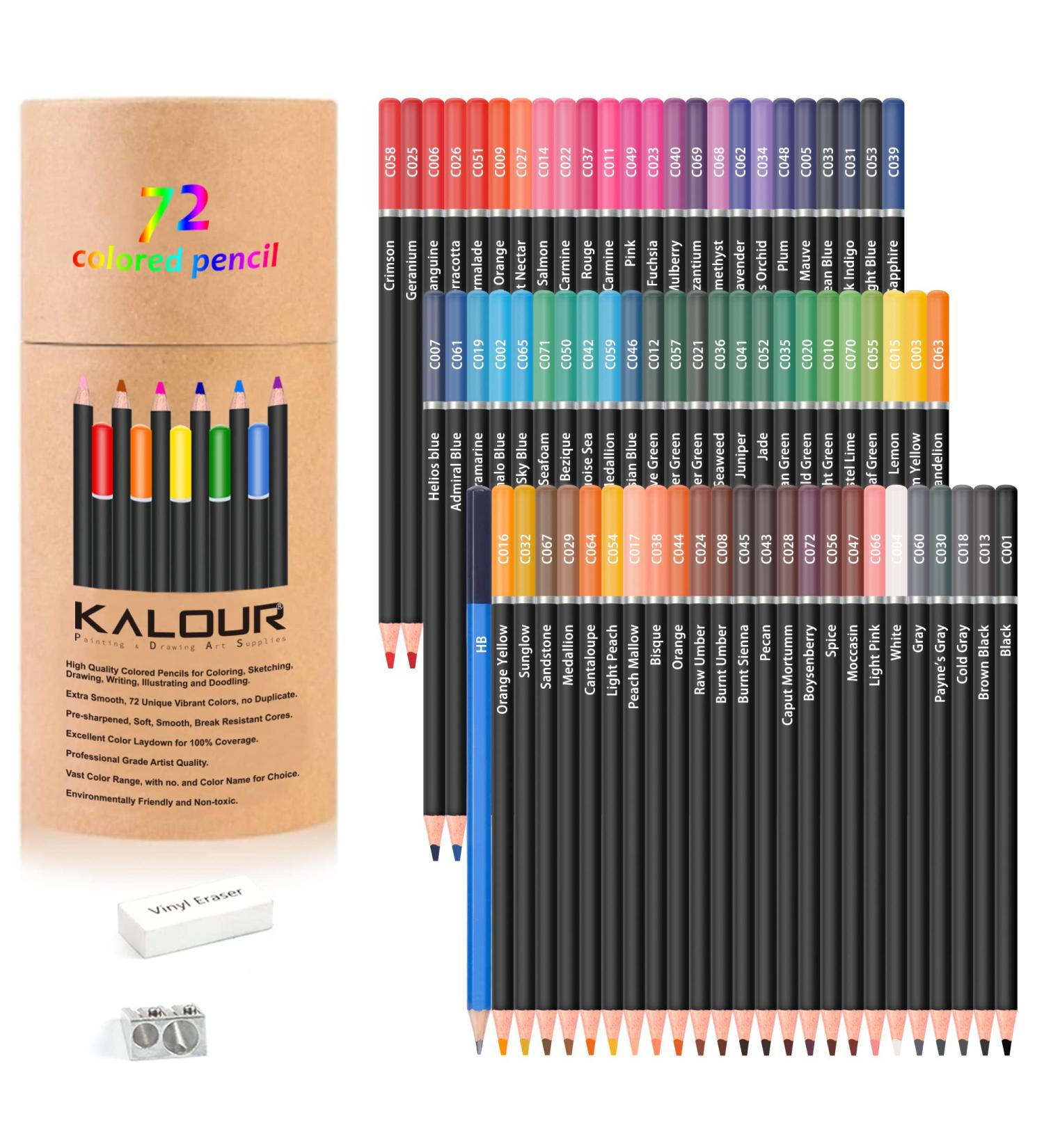 KALOUR 72 Colors Colored Pencils Set - Artists Soft Core for Drawing & Coloring, Ideal for Adults & Kids - Buy Online on GoSupps.com