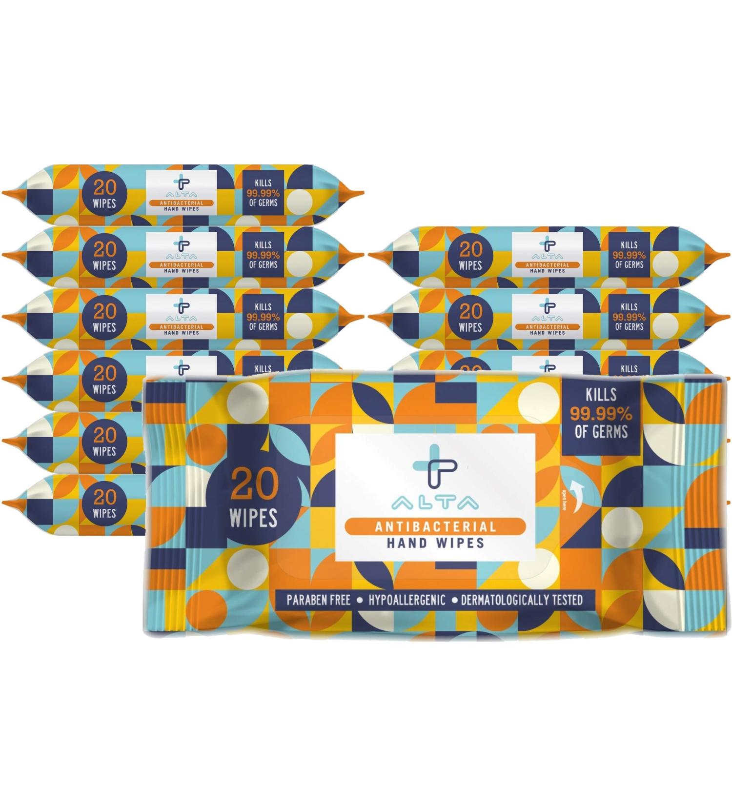 ALTA Alcohol-Free Hand Sanitizing Wipes 20ct Travel Size (6 Packs, 120 Wipes - Buy Online on GoSupps.com
