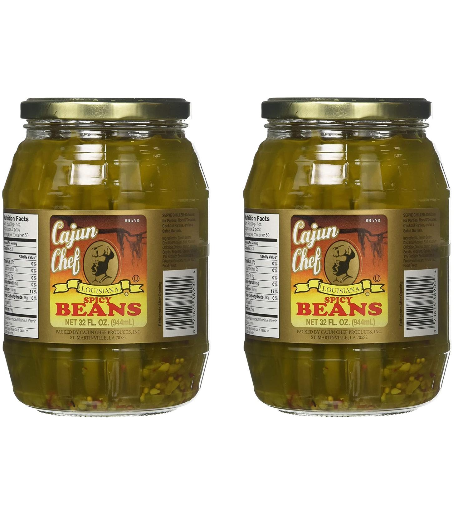 Cajun Chef Louisiana Spicy Green Beans, 32 Ounces ( Pack of Two )