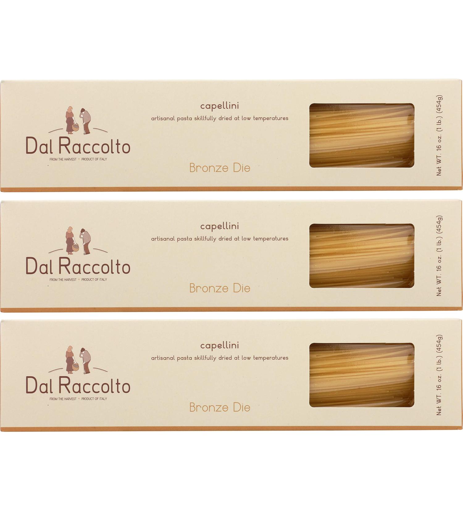 Authentic Italian Dal Raccolto Bronze Die Cut Capellini Pasta - 3 Pack, 16 oz each - Buy Online on GoSupps.com