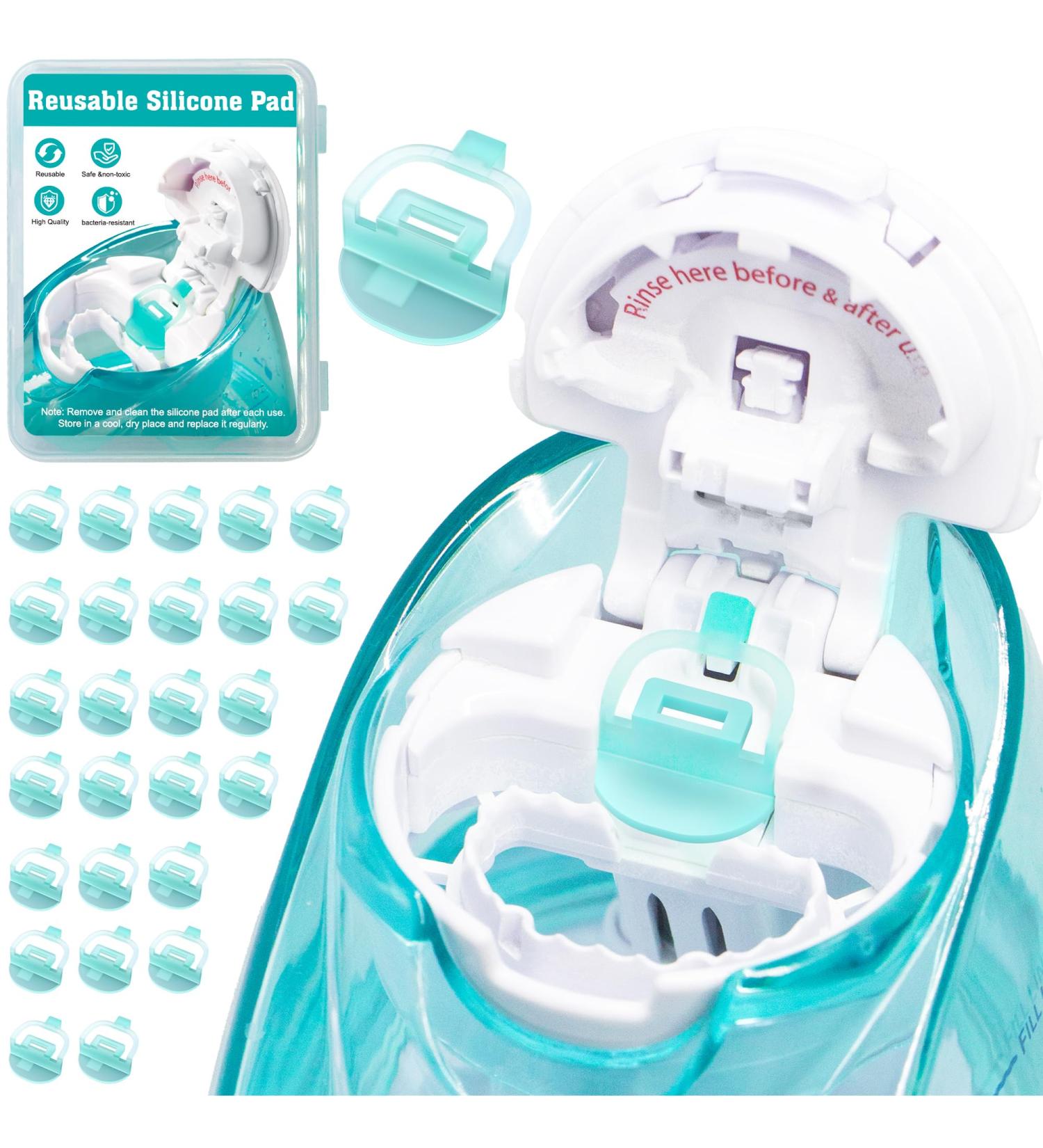 CYOUH 27PCS Reusable Silicone Pads Refills Accessories for Substitute Salt Saline Pods Compatible with Nasal Irrigation System Nasal Care for Easy Operation - Buy Online on GoSupps.com