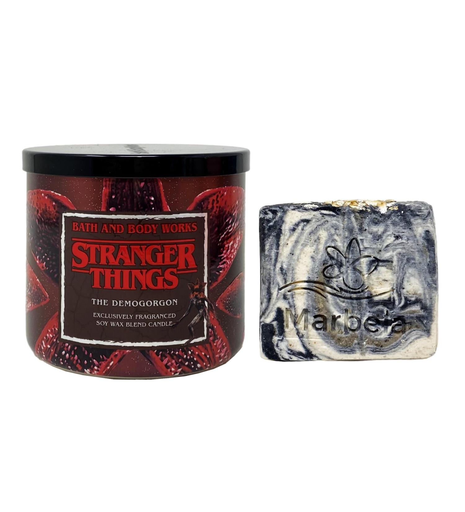 Buy Bath & Body Works Demogorgon 3-Wick Scented Candle & Charcoal Scrub Bar Soap - International Shipping Available - Buy Online on GoSupps.com