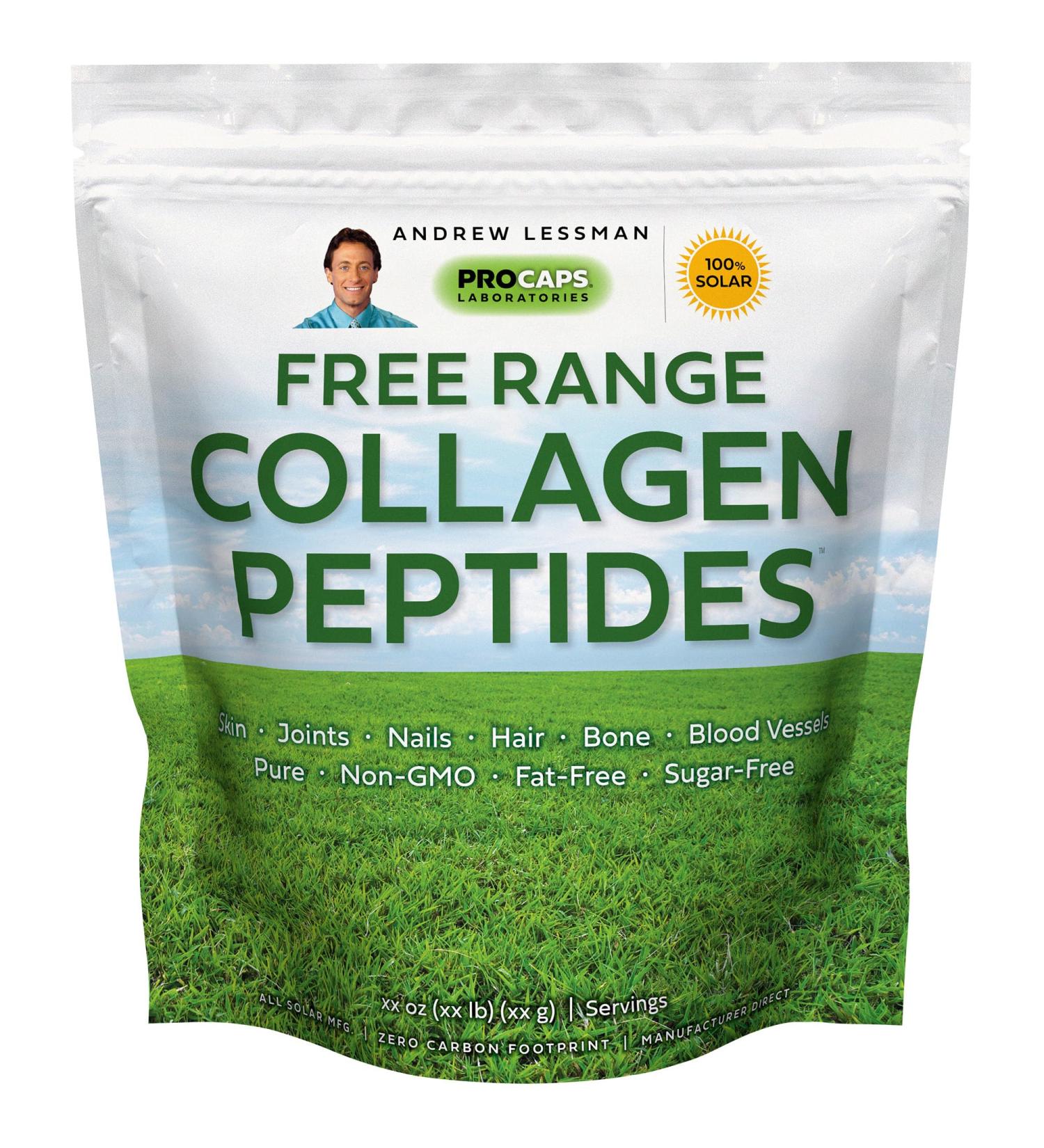 ANDREW LESSMAN Free Range Collagen Peptides Powder 240 Servings - Supports Smooth Soft Skin Comfortable Joints. Pure. Super Soluble. Unflavored. No Sugar. No Additives. - Buy Online on GoSupps.com