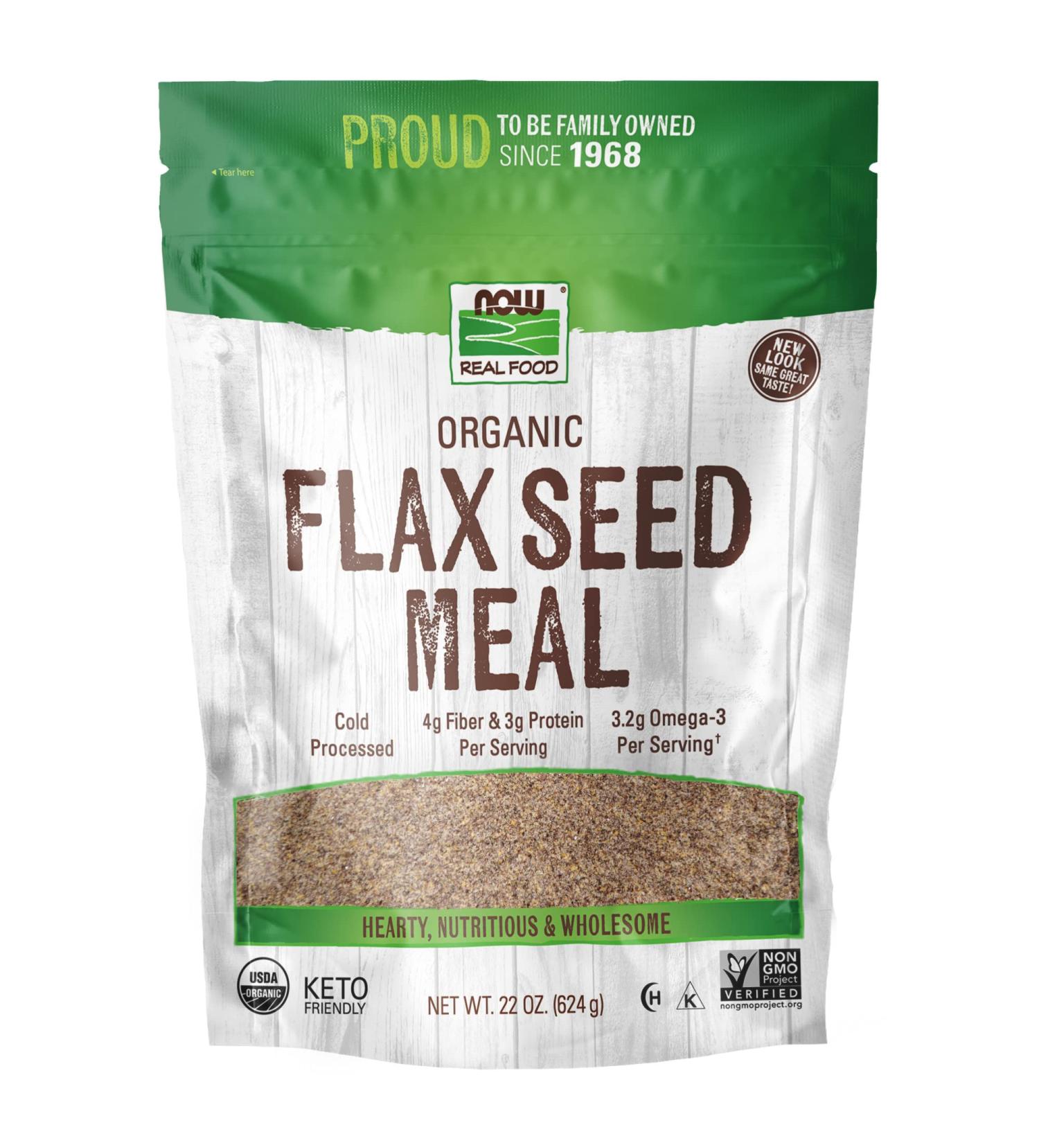 Buy Now Foods Real Food Golden Flax Seed Meal 1.4 lbs | Nutrient-Rich Superfood - Buy Online on GoSupps.com