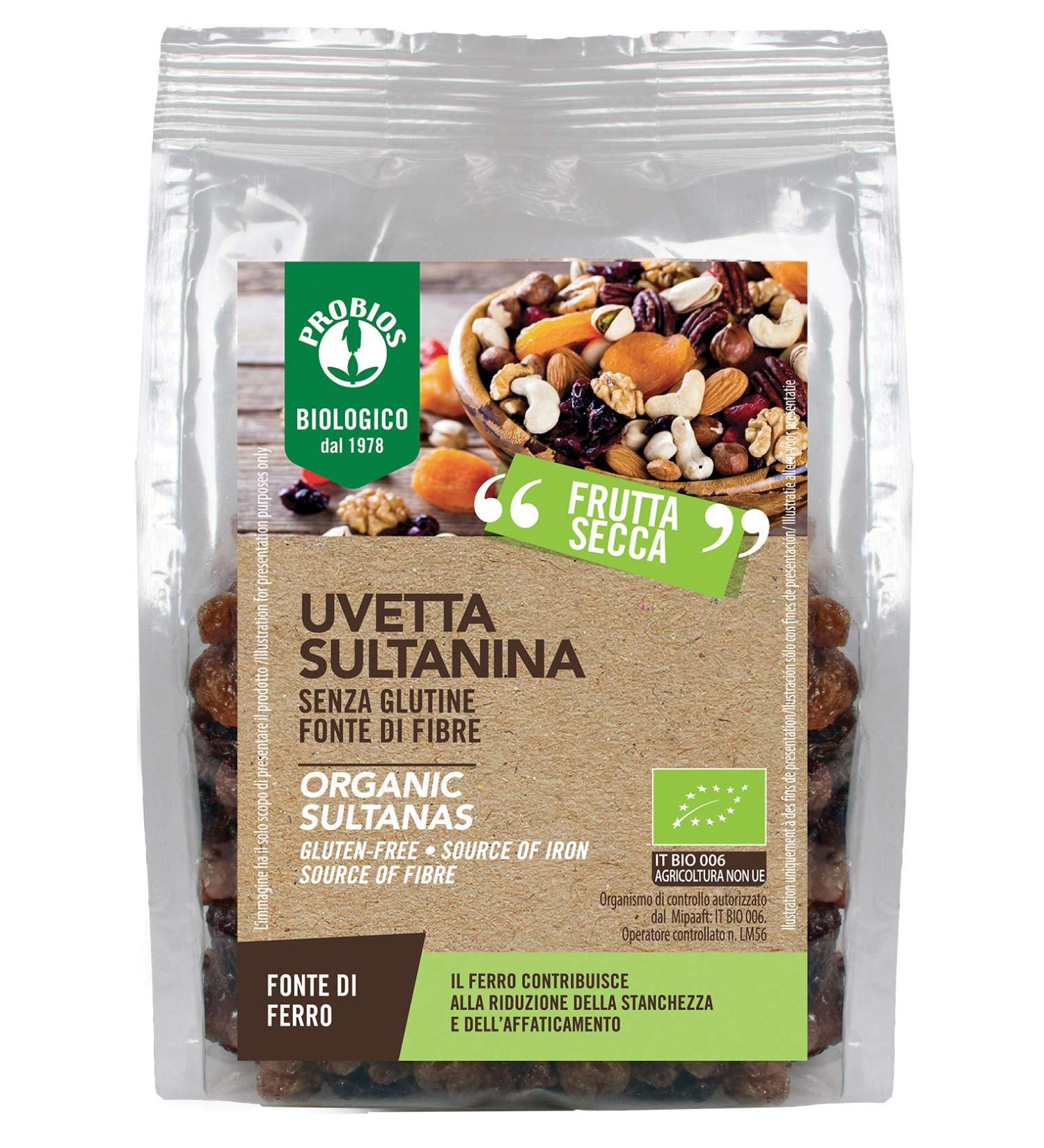  Probios Probios - Raisins Secs. Sultana Raisins Pack of 6 x 250g - Buy Online on GoSupps.com