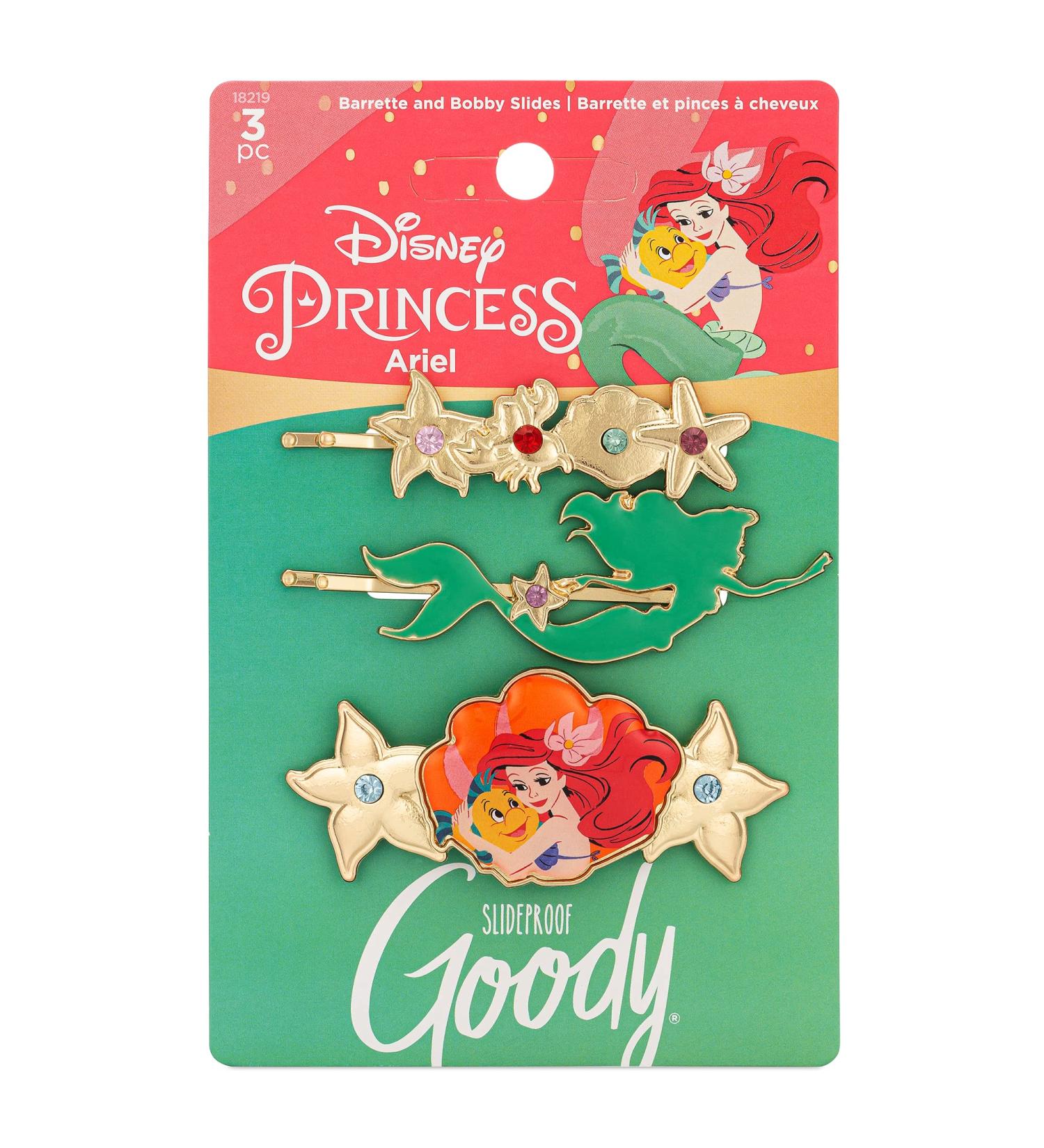 GOODY Disney Princess Ariel Bobby Pin & Barrette Set - Slideproof Rhinestone Hair Accessories for All - Men, Women, Boys & Girls - Buy Online on GoSupps.com