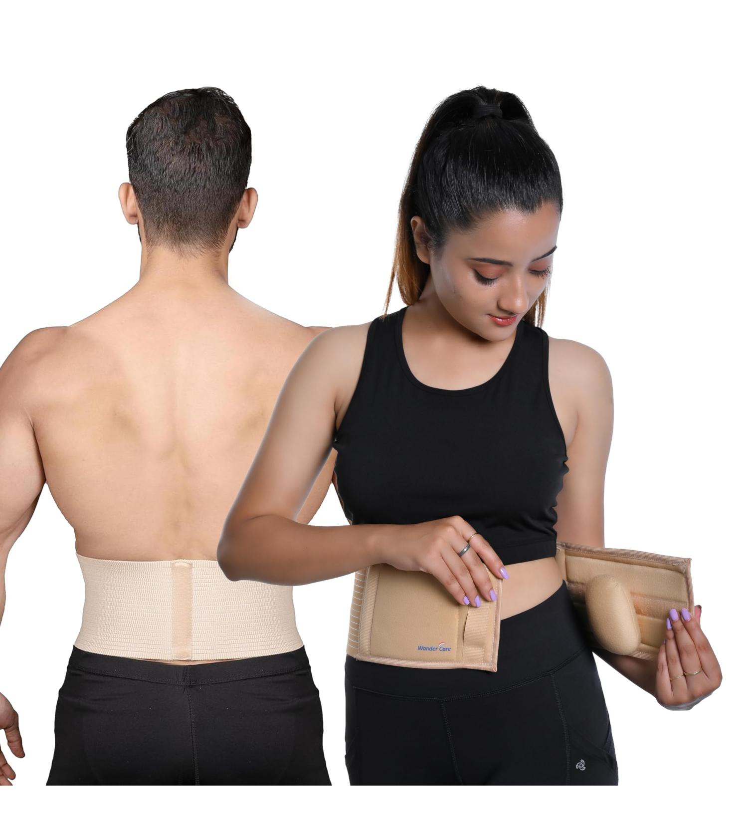 Wonder Care Umbilical Hernia Support Belt - Abdominal Binder for Belly Button & Navel Hernias | Pain Relief Brace - Beige Medium (1 Pack - Buy Online on GoSupps.com