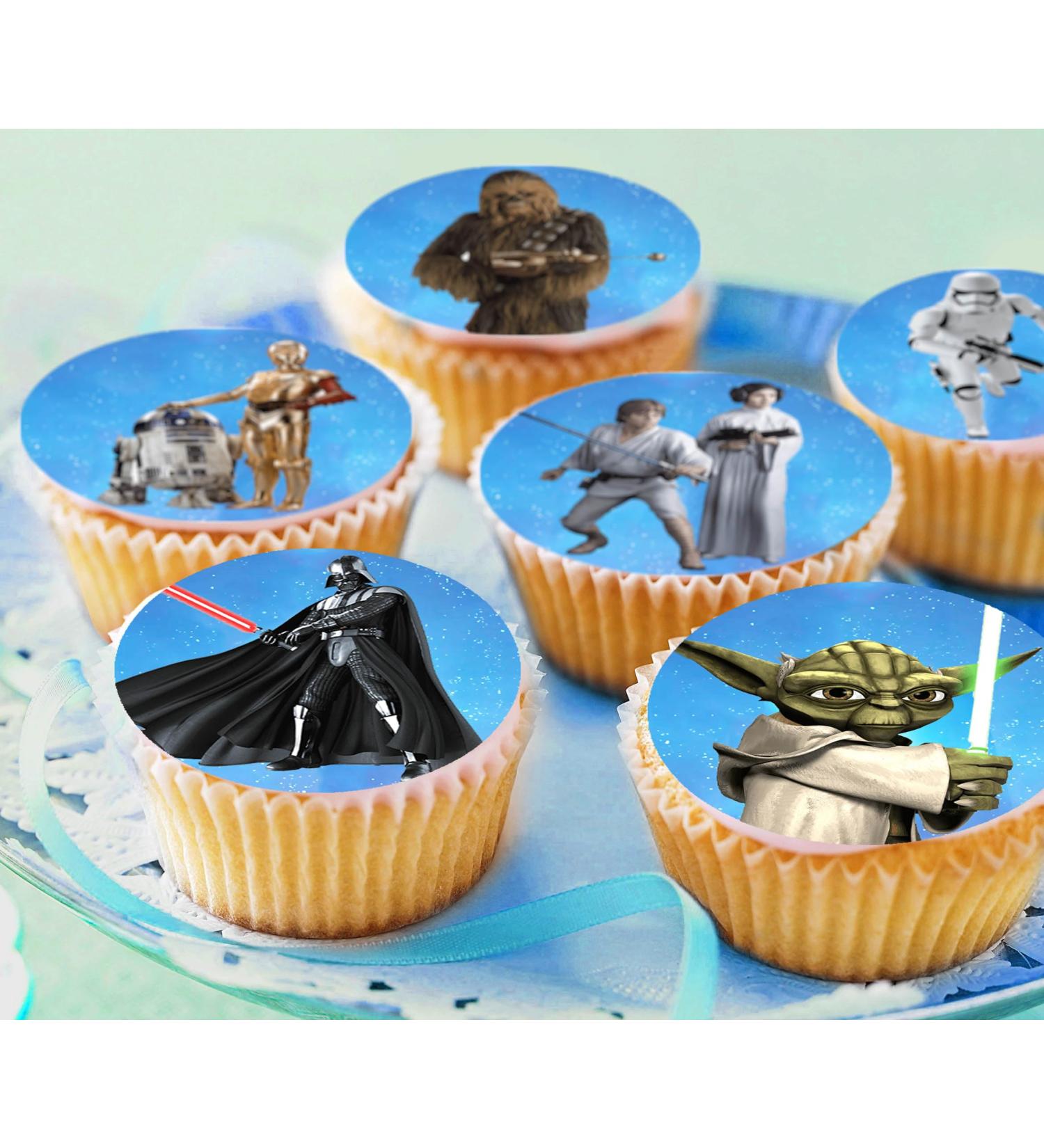 Pre-Cut Star Wars 1A Edible Stand up Wafer Paper Cupcake Toppers Cake Decorations Birthday Party (12) - Buy Online on GoSupps.com