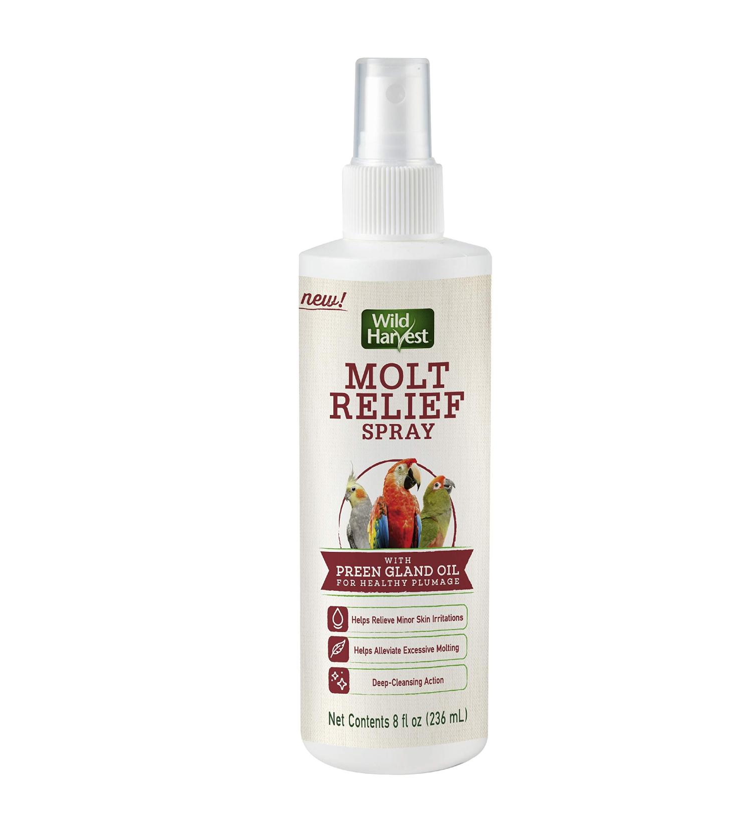 Wild Harvest Molt Relief Spray for All Birds with Preen Gland Oil - 8oz - Buy Online on GoSupps.com