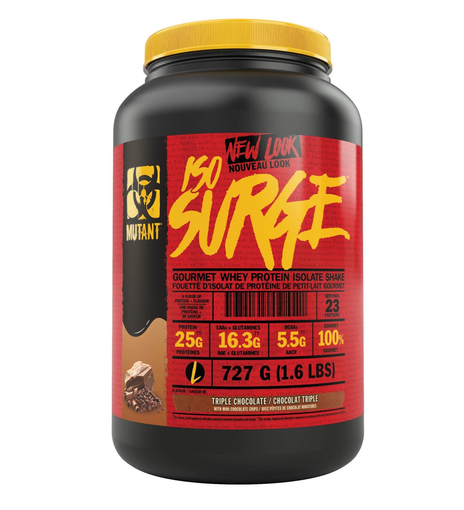 MUTANT ISO SURGE | Gourmet hardcore protein formula - whey protein Isolate powder low carb low fat digestive enzyme boosted - Triple Chocolate - 727 g Triple Chocolate 727.0 g (Pack of 1) - Buy Online on GoSupps.com
