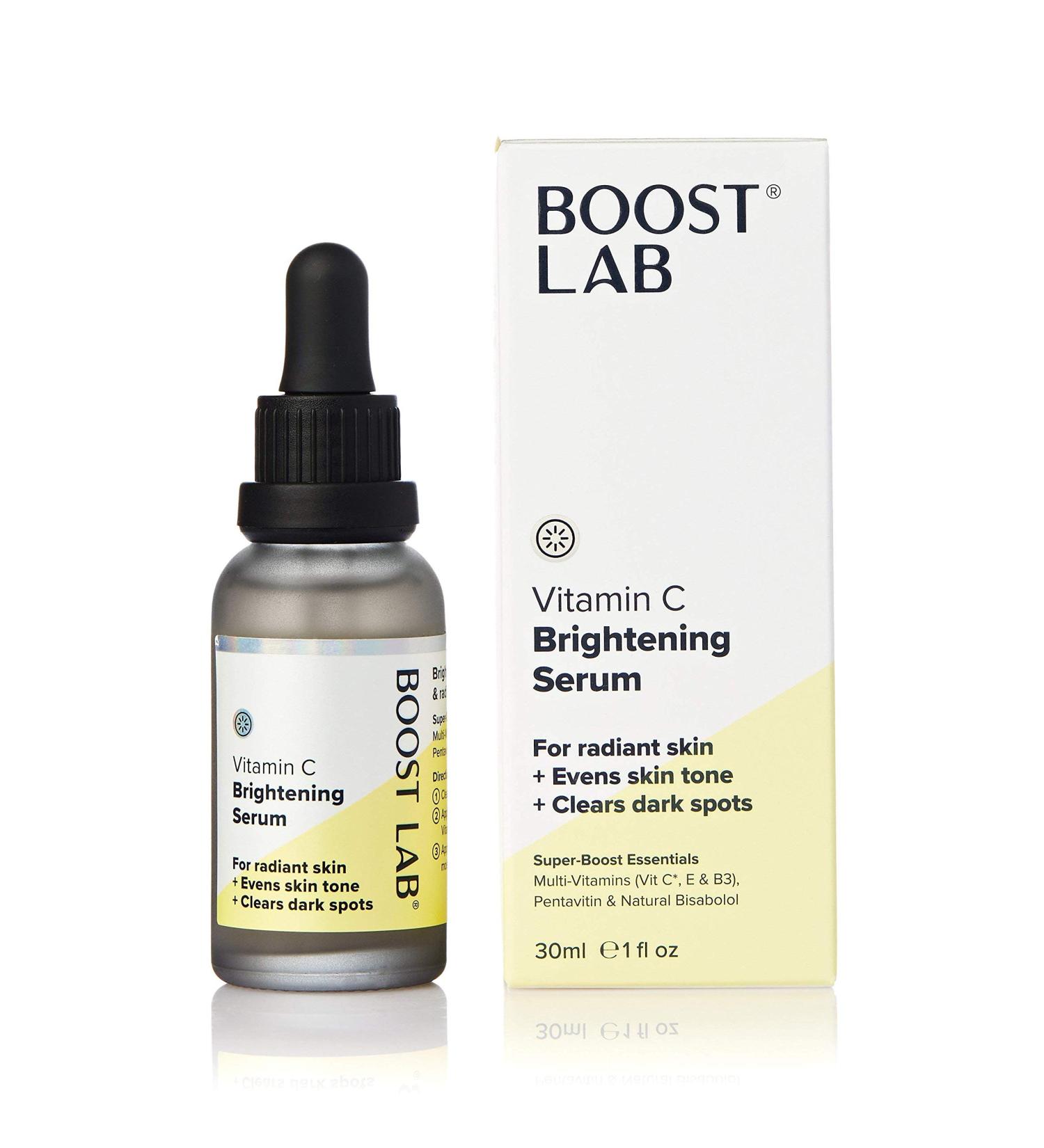 BOOST LAB Vitamin C Brightening Serum - Radiant Skin for Men & Women | Even Skin Tone & Clear Dark Spots | Paraben & Cruelty Free - 30 ml - Buy Online on GoSupps.com