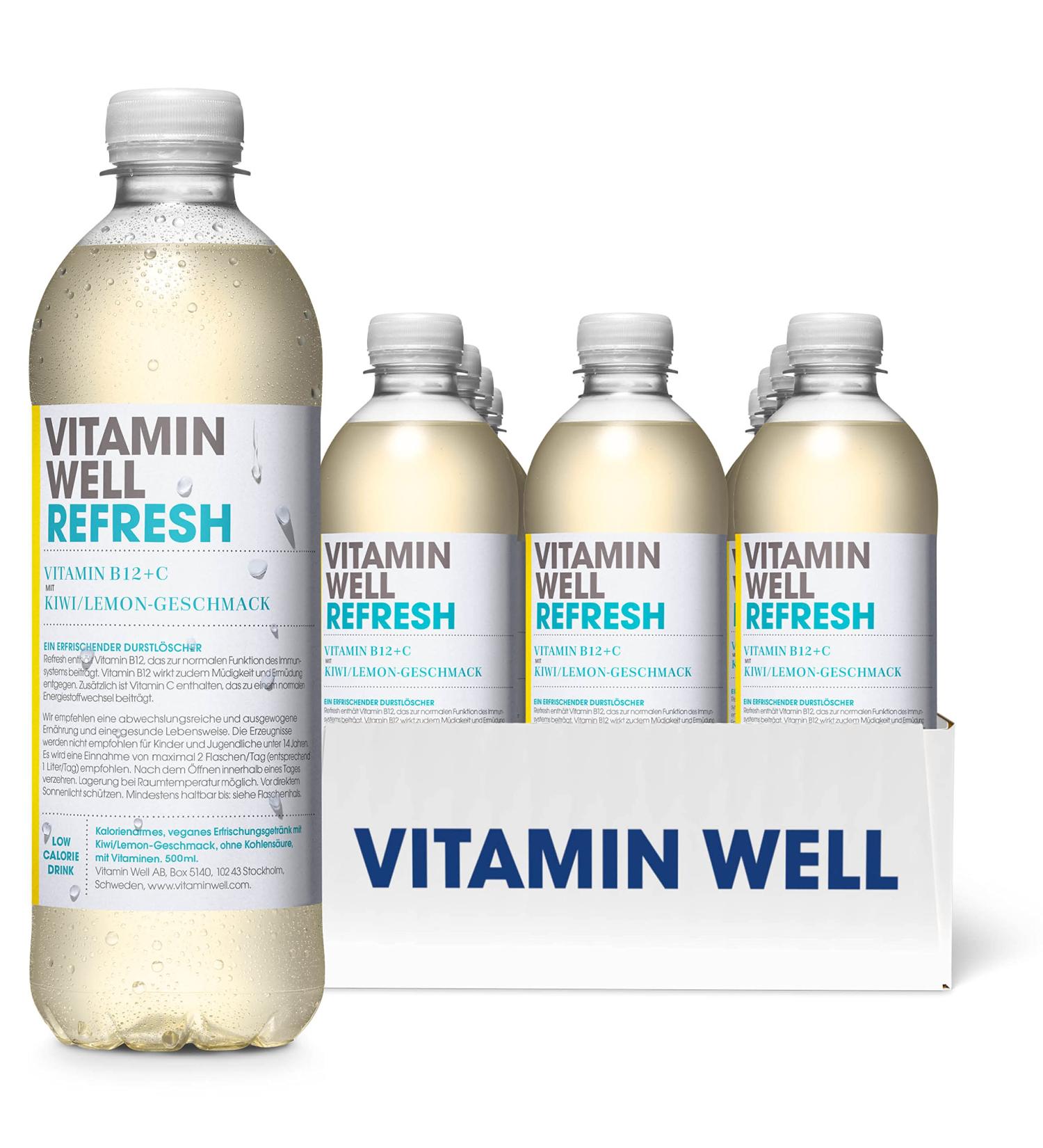 Buy Vitamin Well Vitamin Water - Refreshing Low-Calorie Drink with Vitamin C & B12 - 12 x 500ml - International Shipping Available - Buy Online on GoSupps.com