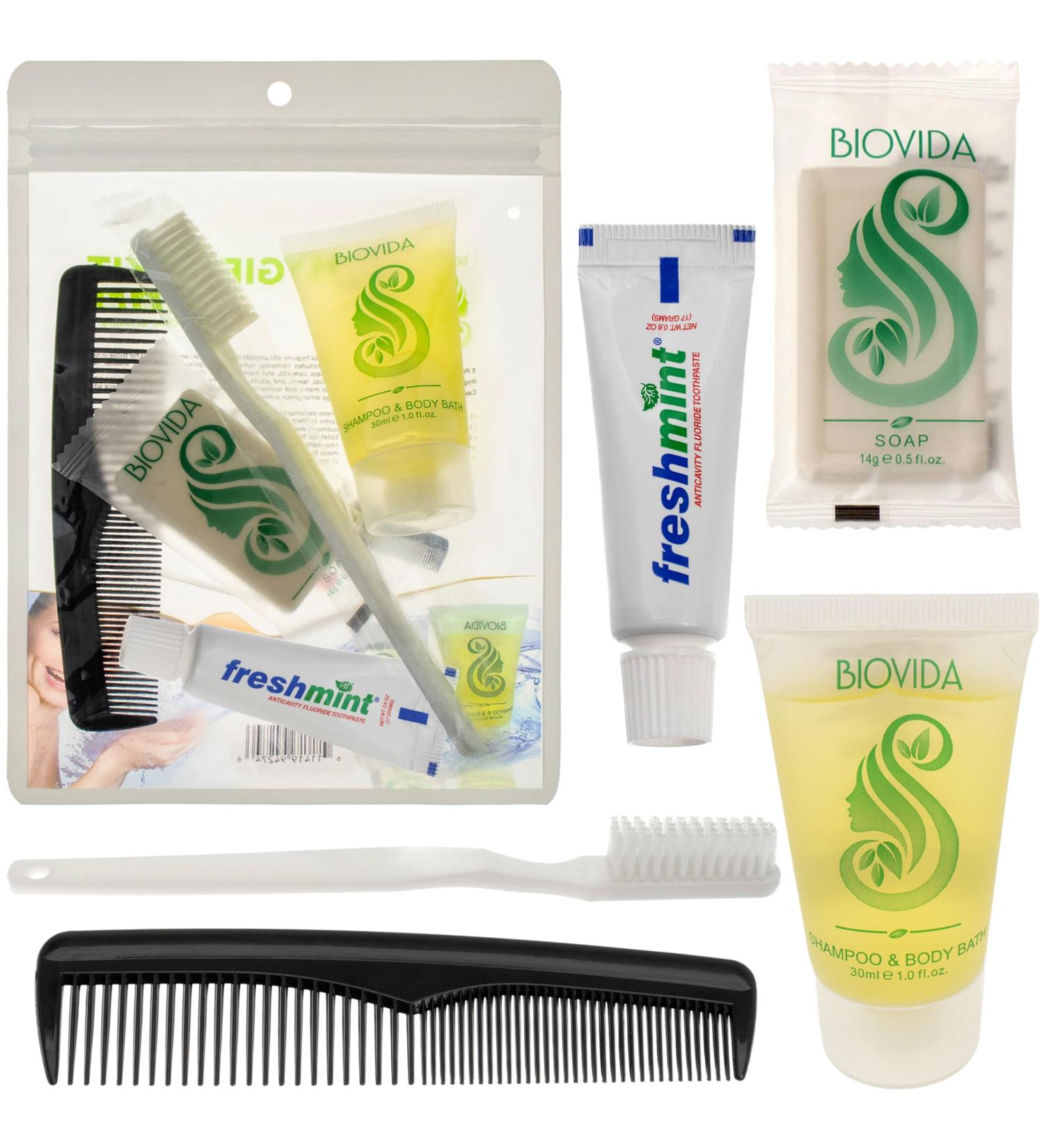 Moda West 4 Hygiene Kits - Toiletry Kit with Oral Care and Grooming Essentials Featuring: Travel Size 5 Pc Kit 5 Pc 4.0 - Buy Online on GoSupps.com