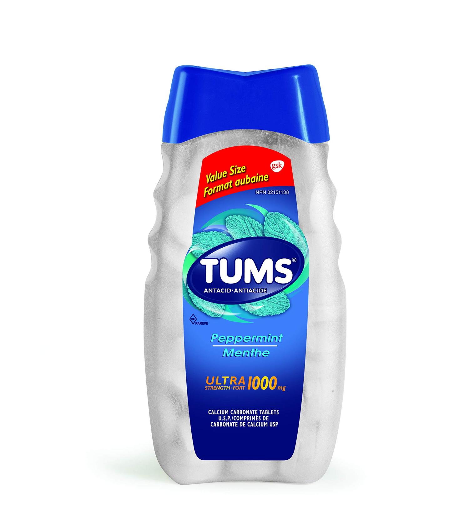Tums Ultra Strength Antacid for Heartburn Relief Peppermint 160 Count - Buy Online on GoSupps.com