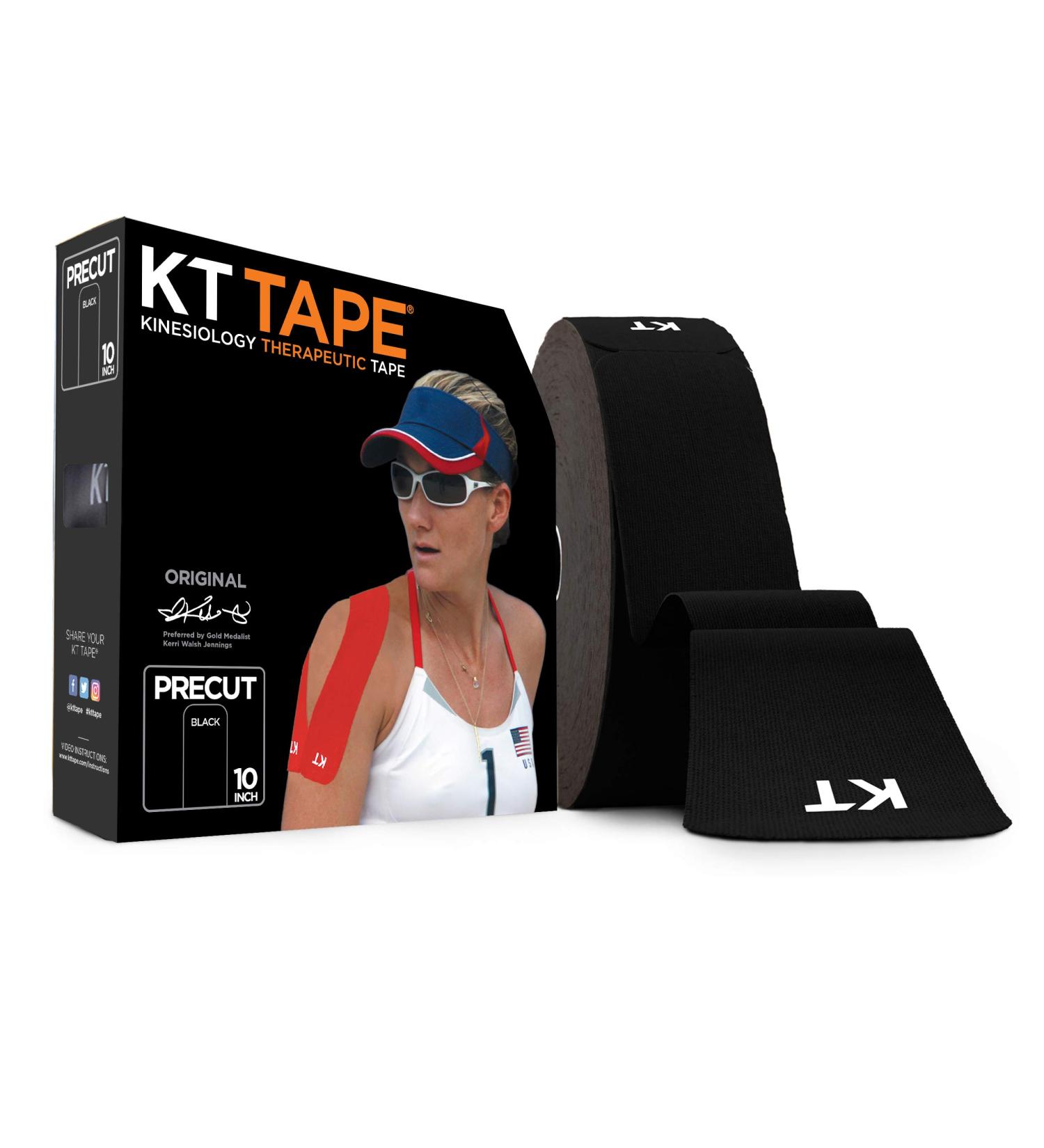 KT Tape Original Jumbo 150 Strip Black Cotton Kinesiology Tape 10 Inch - Pack of 150 - Buy Online on GoSupps.com
