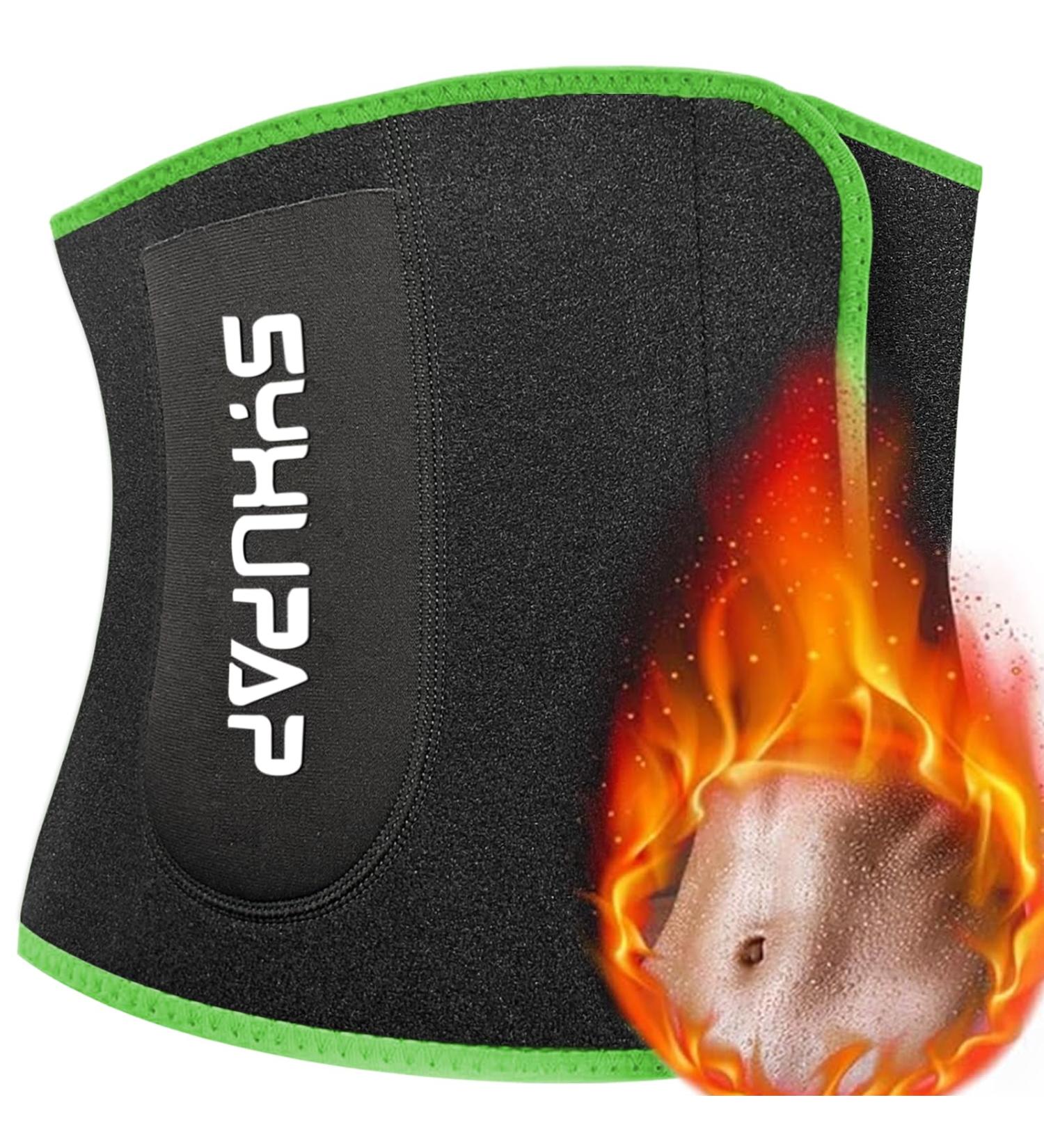 Syxupap Adjustable Hot Belt for Men & Women - Waist Trimmer for Fitness Sports Pain Relief & Weight Loss - Premium Schwitzg rtel in Green - Buy Online on GoSupps.com