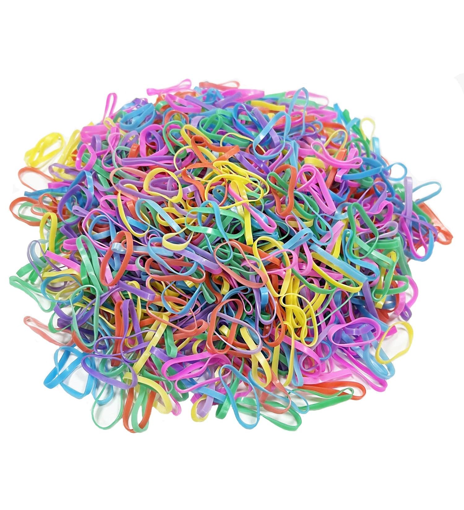 Haobase 1000 Mini Elastic Hair Ties Bands - Multi-Colored Transparent Hair Accessories for Every Style - Buy Online on GoSupps.com